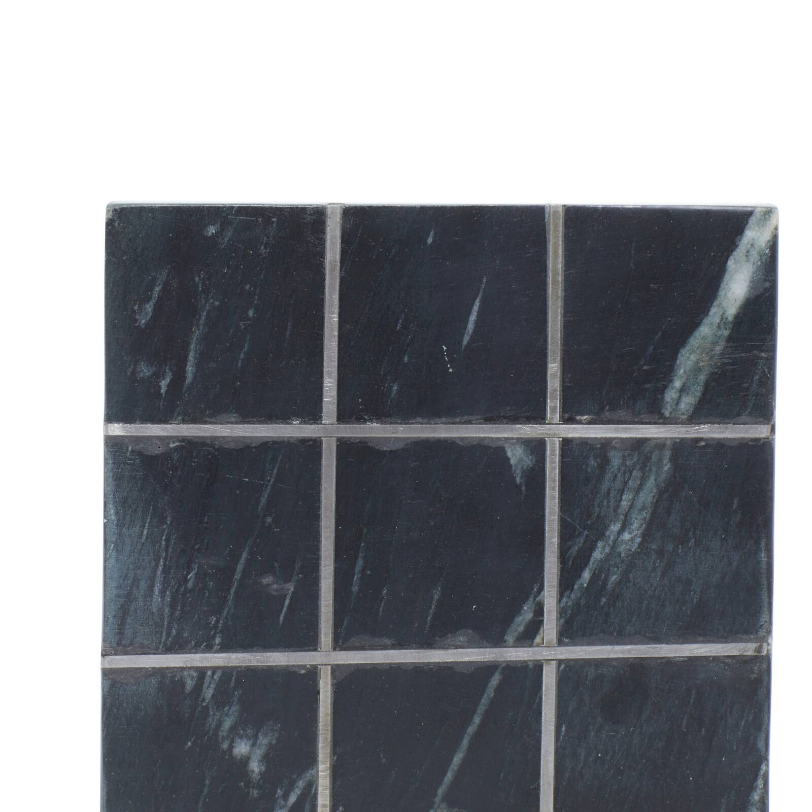 Black Marble & Aluminum Contemporary Tic-Tac-Toe Game Set