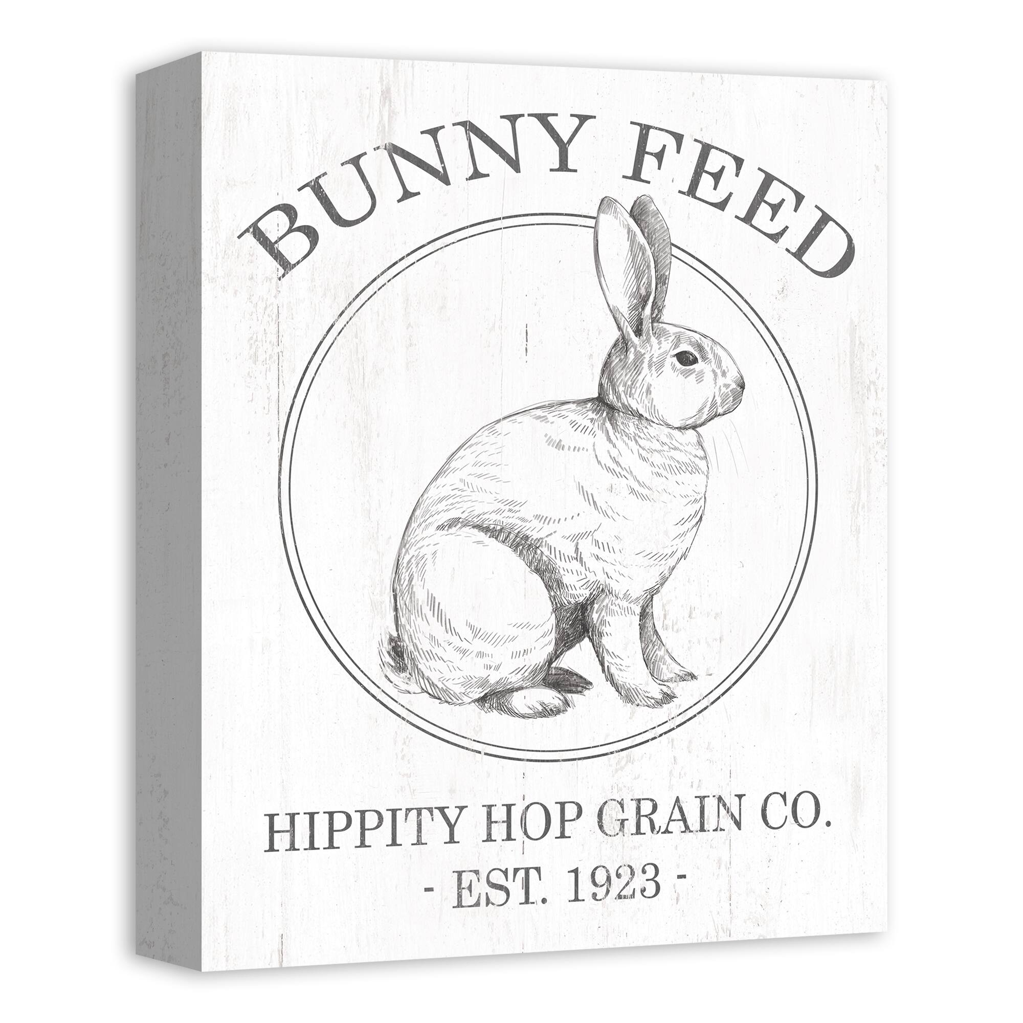 Bunny Feed Hippity Hop Grain Co. Canvas Wall Art