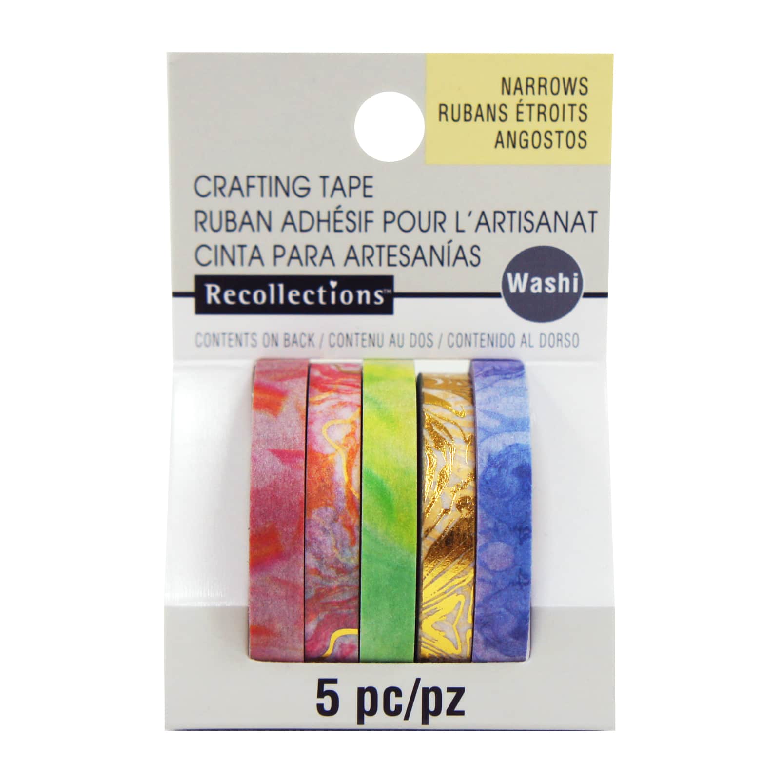12 Packs: 5 ct. (60 total) Marbling Narrow Crafting Washi Tape by Recollections™