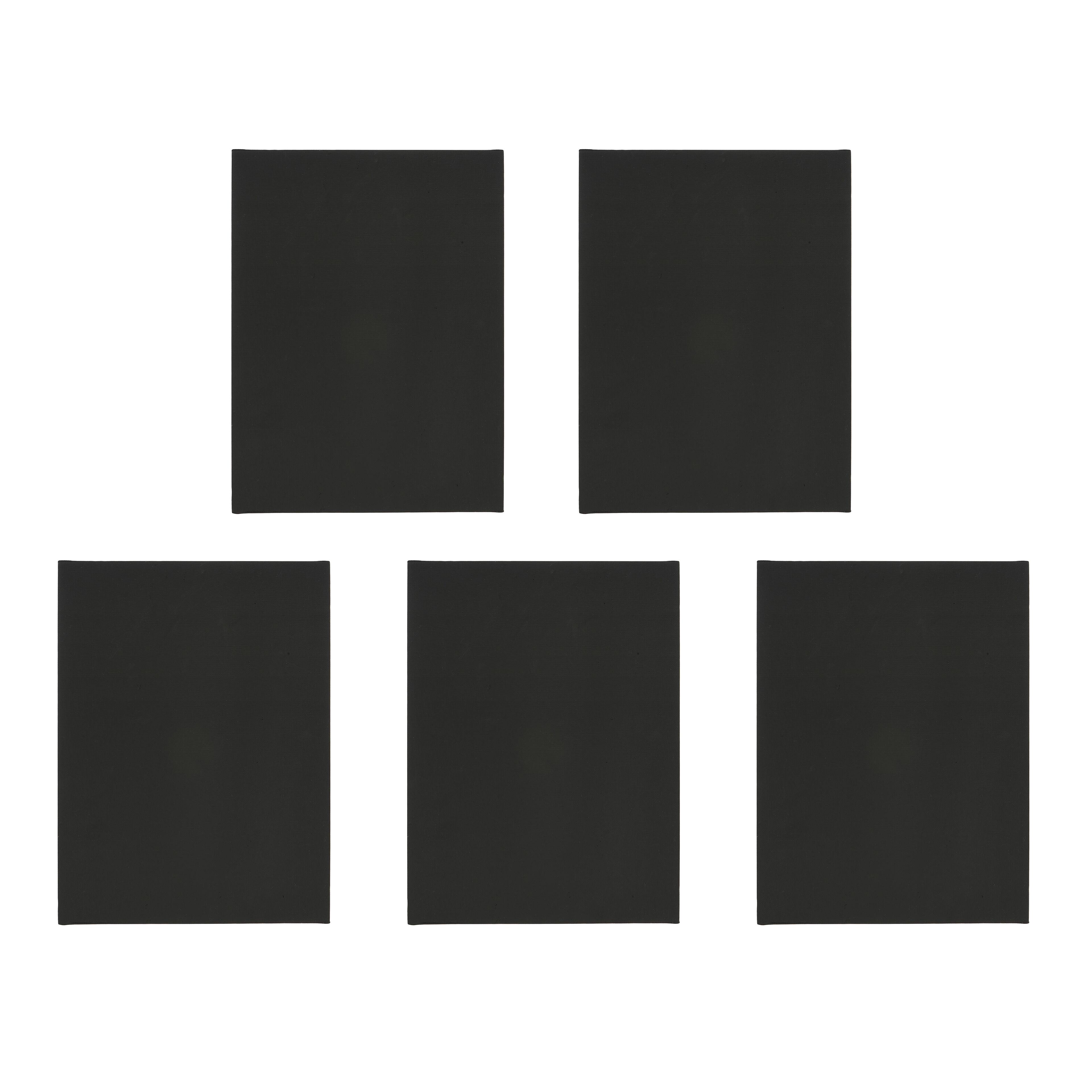 5 Pack 9" x 12" Black Canvas Panels by Creatology™