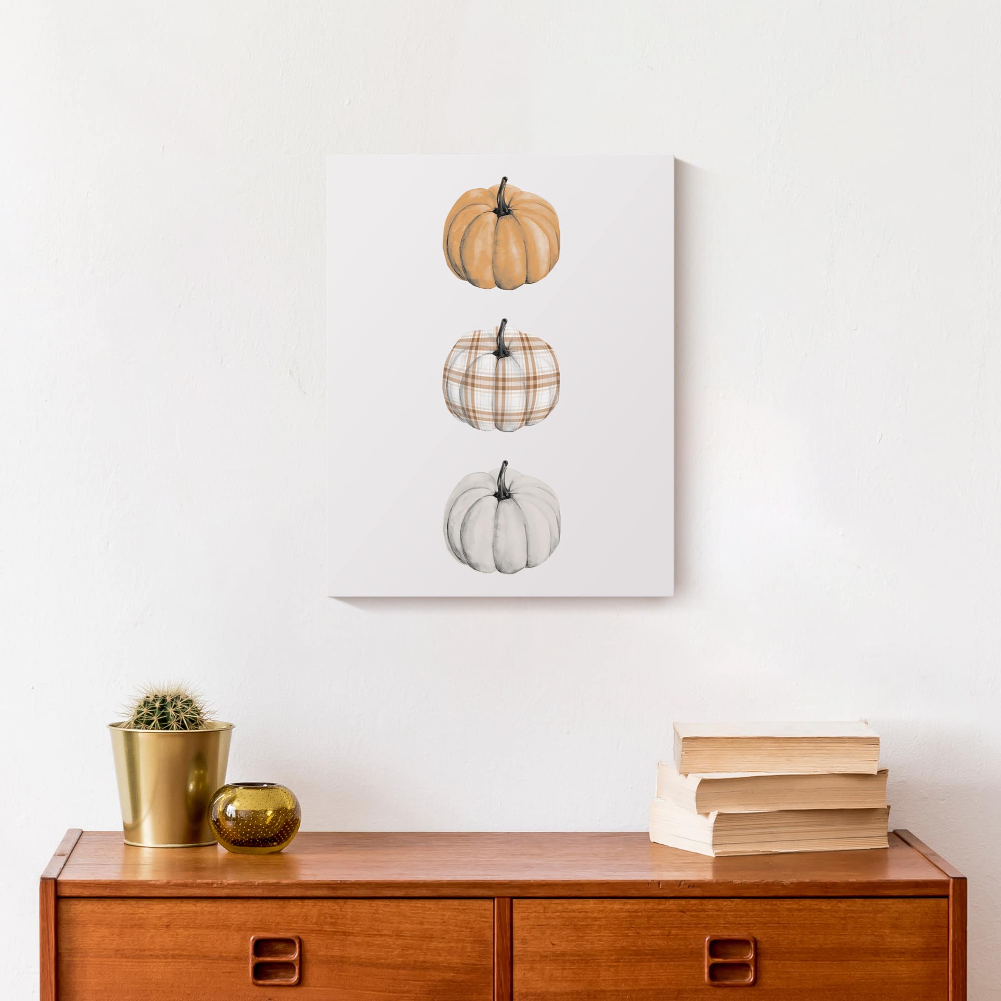 Fall Pumpkin Trio Canvas Wall Art