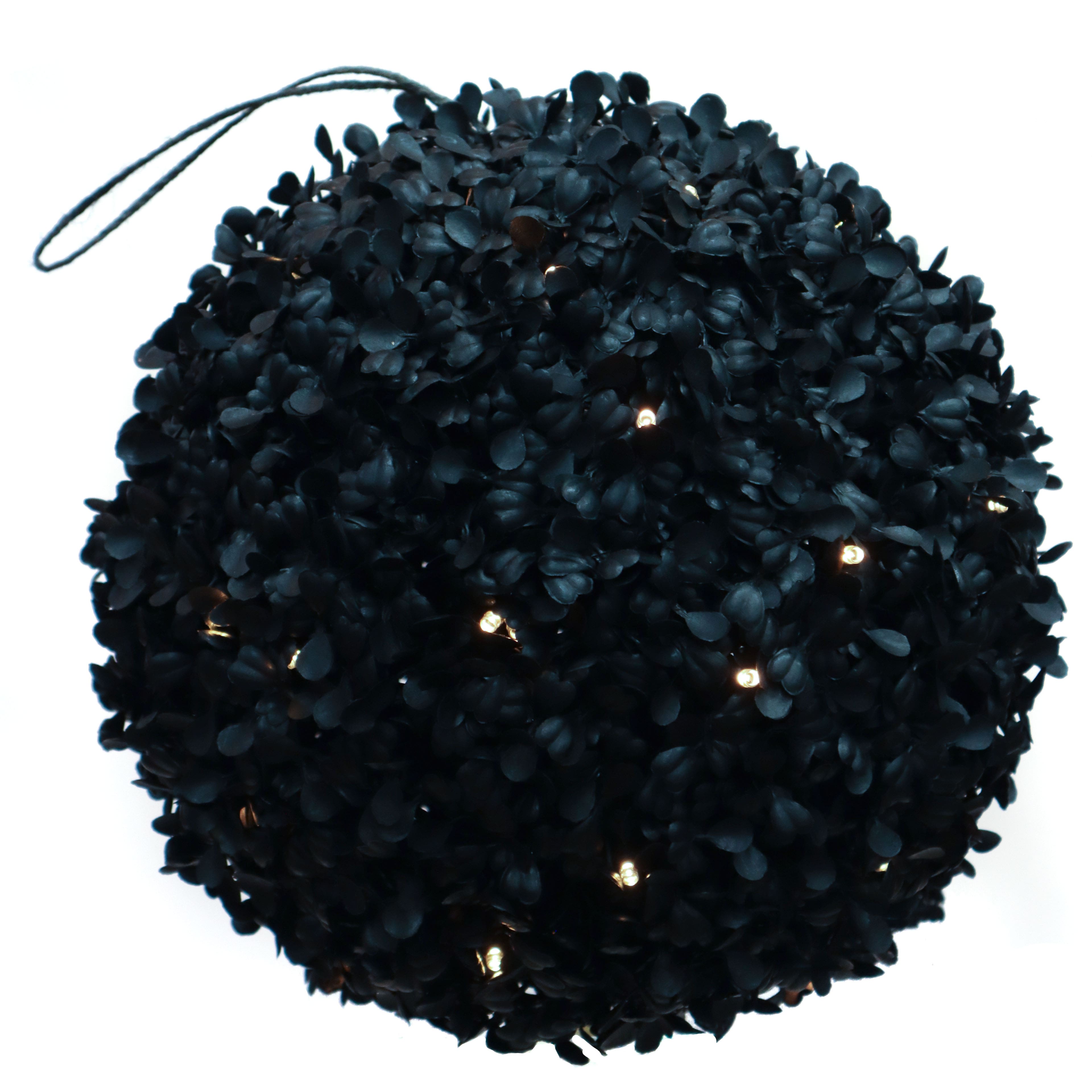 Pre-Lit Black Boxwood UV Resistant Kissing Ball by Ashland®