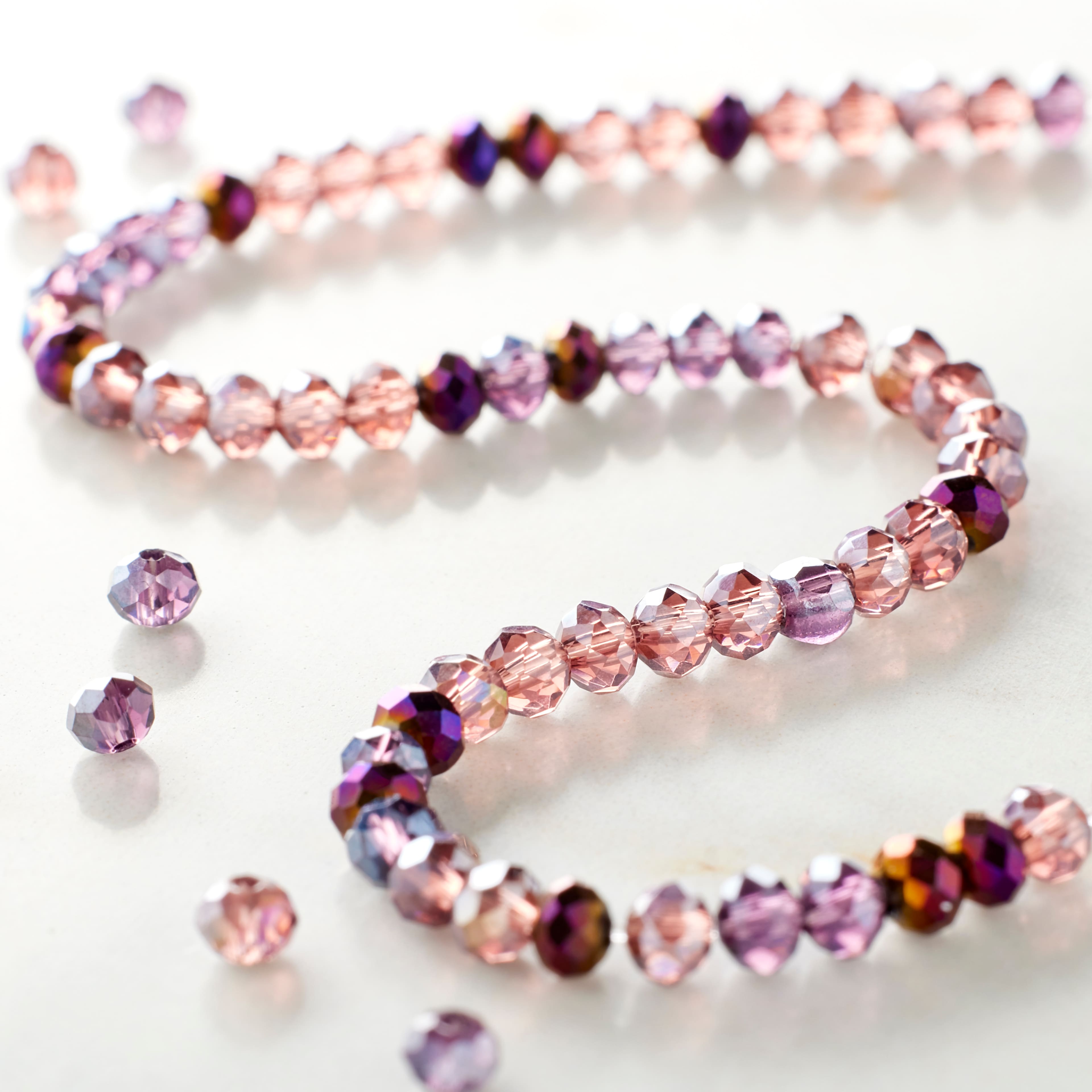 12 Pack: Amethyst Rondelle Glass Beads, 3.5mm by Bead Landing™