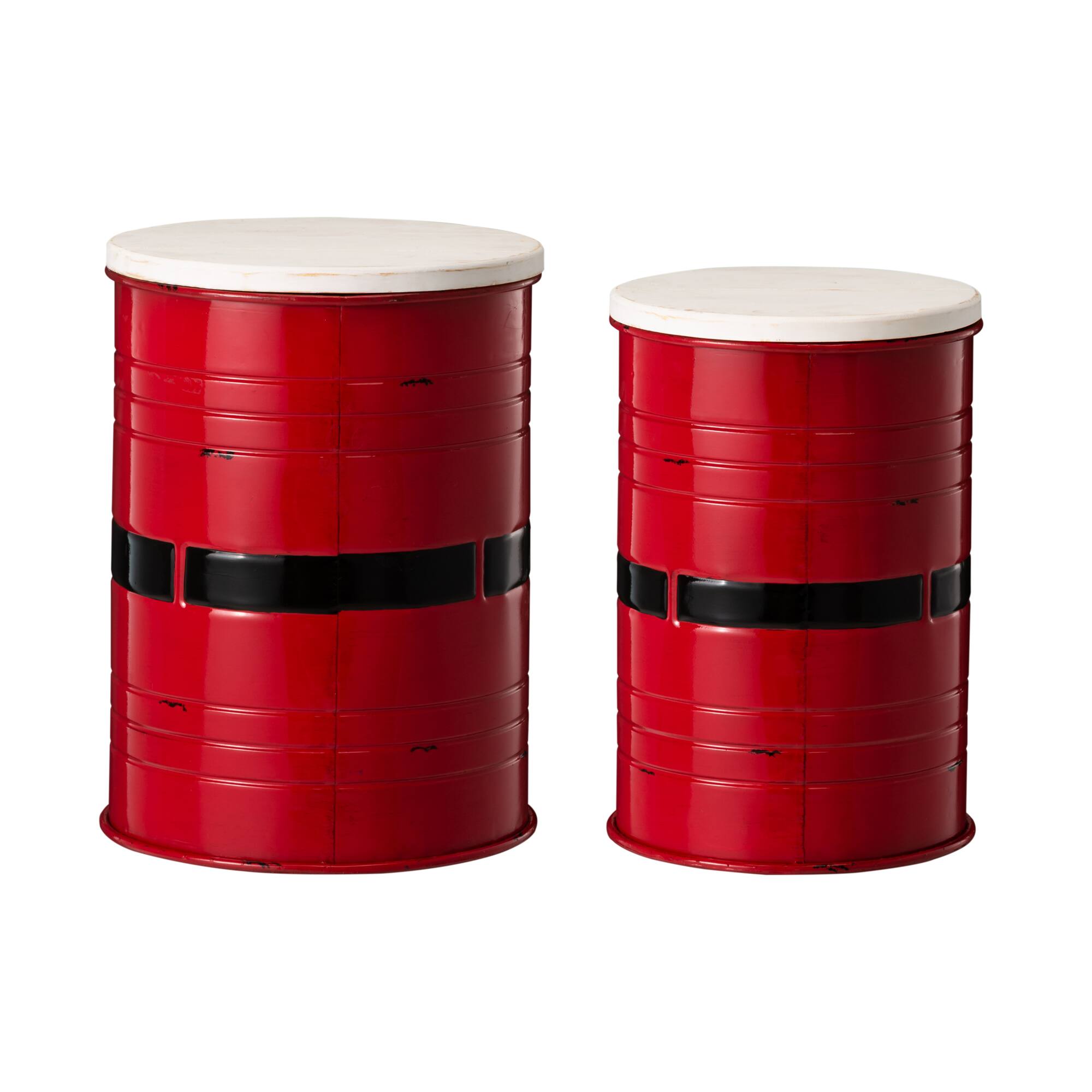 Glitzhome® Christmas Metal Santa Belt Storage Container Set