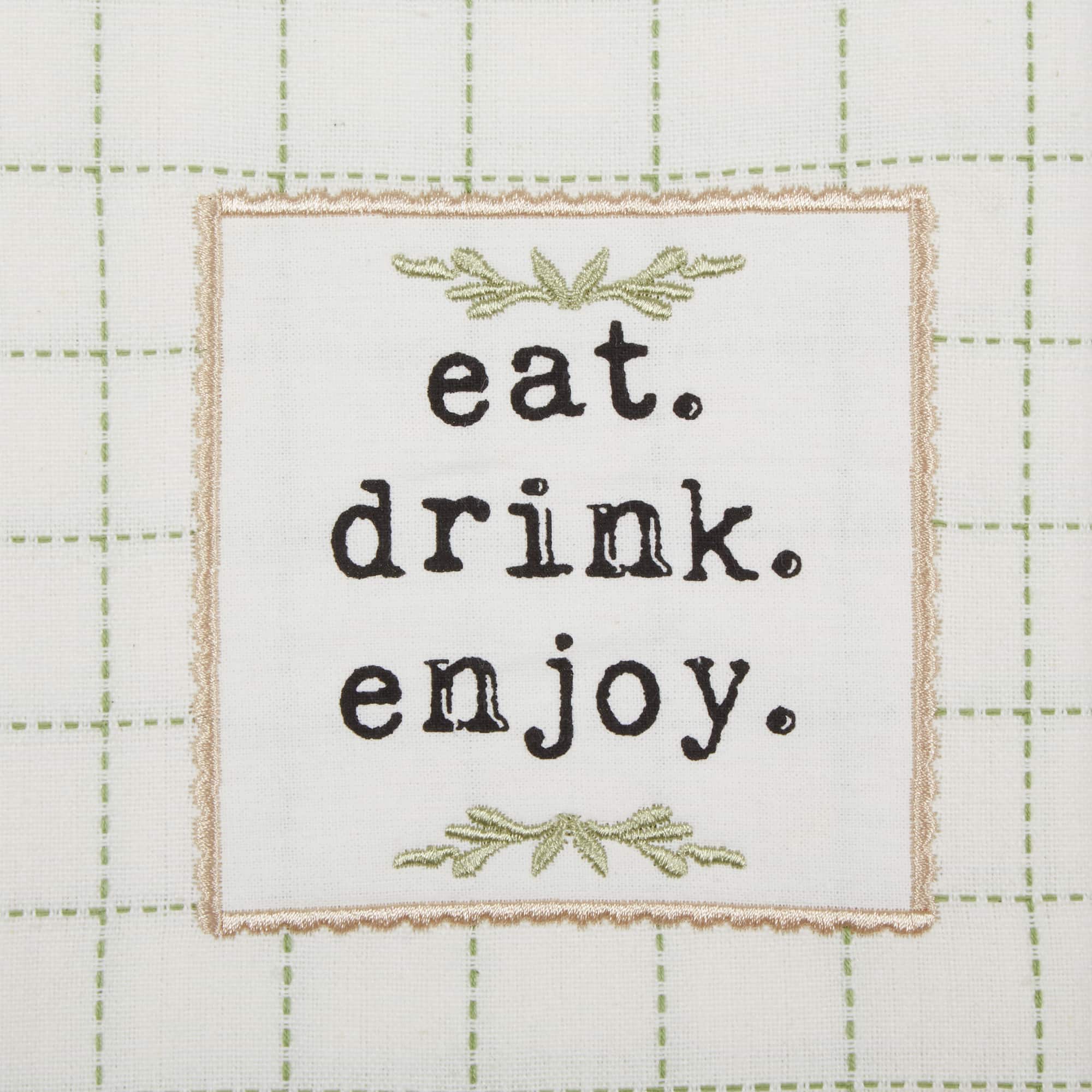 Antique Green  Farm To Table Embellished Dishtowel (Set of 4)