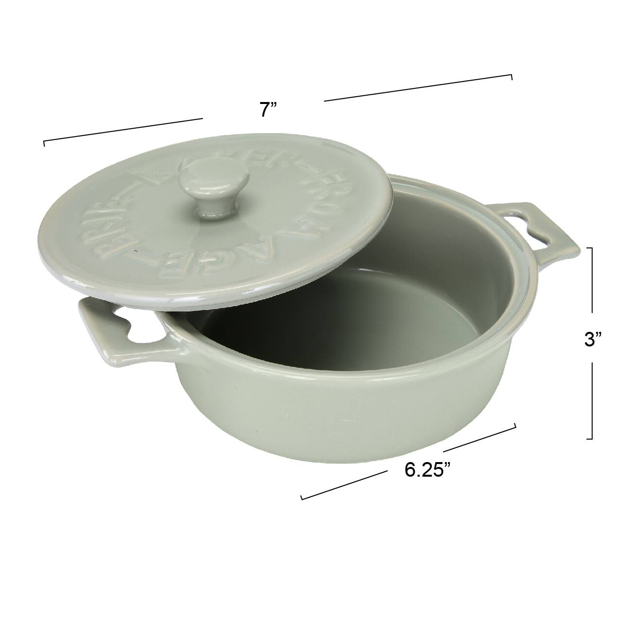 Hello Honey® Farmhouse Round Lidded Stoneware Brie Bakers with Wood Spreaders Set