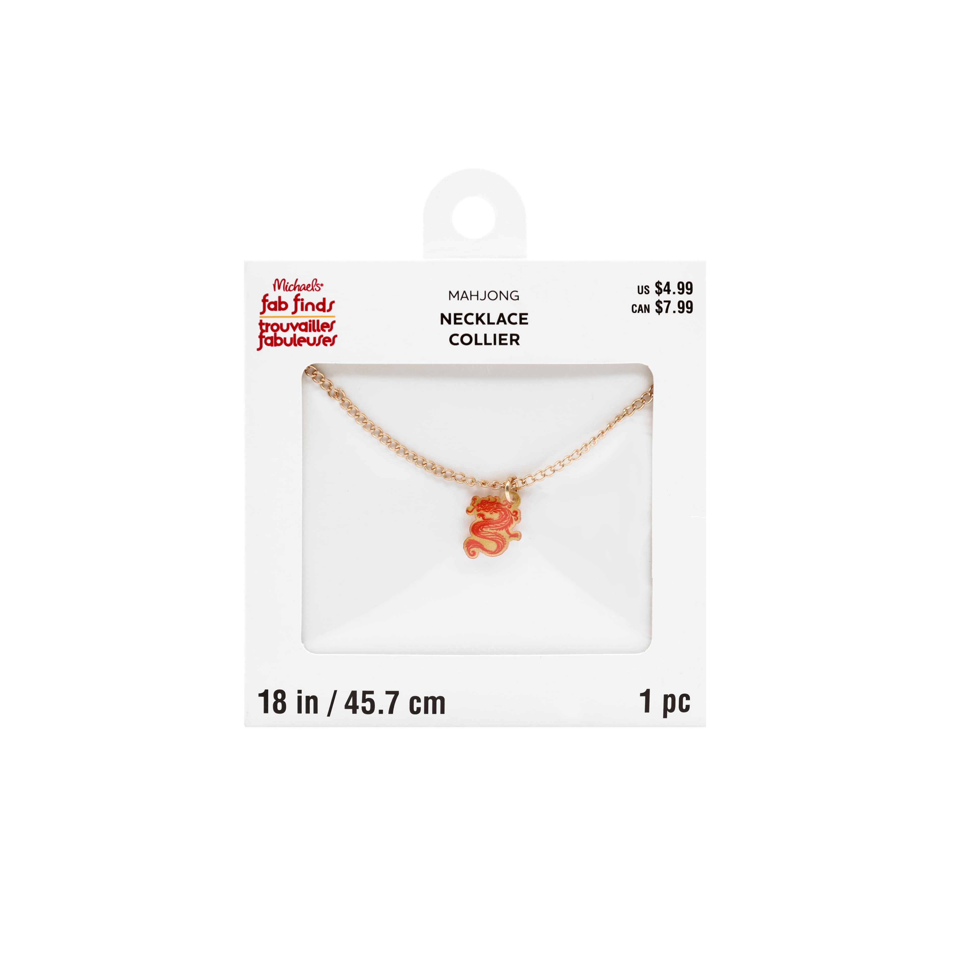Red Mahjong Dragon Necklace by Fab Finds