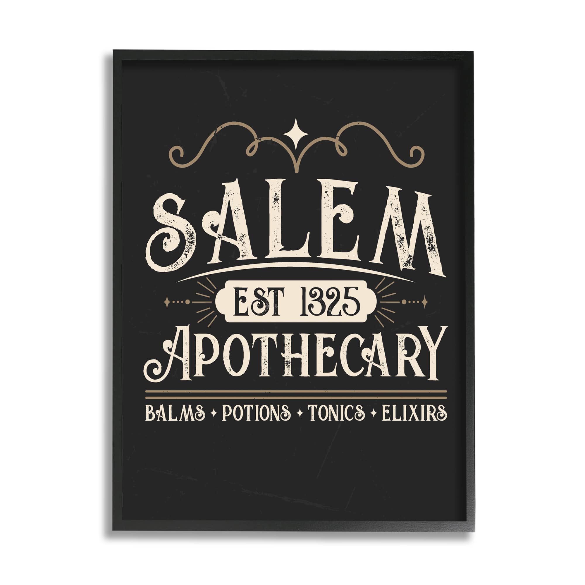 Stupell Industries Salem Apothecary Vintage Sign Framed Giclée Wall Art