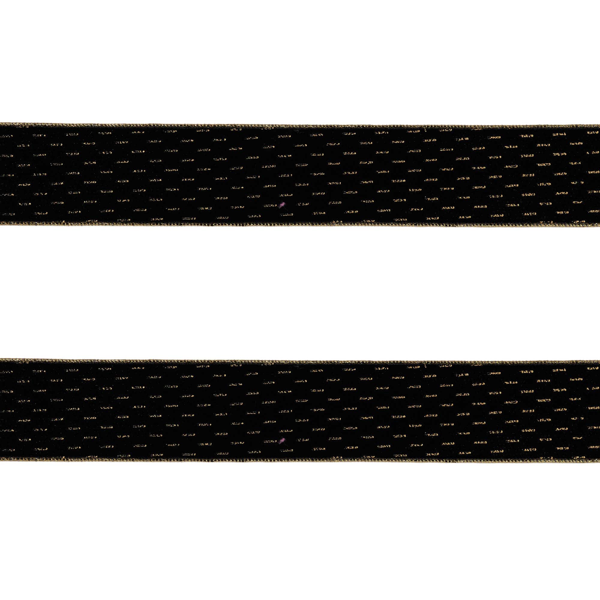 2.5" x 5yd. Black with Gold Trim Wired Ribbons, 2ct.