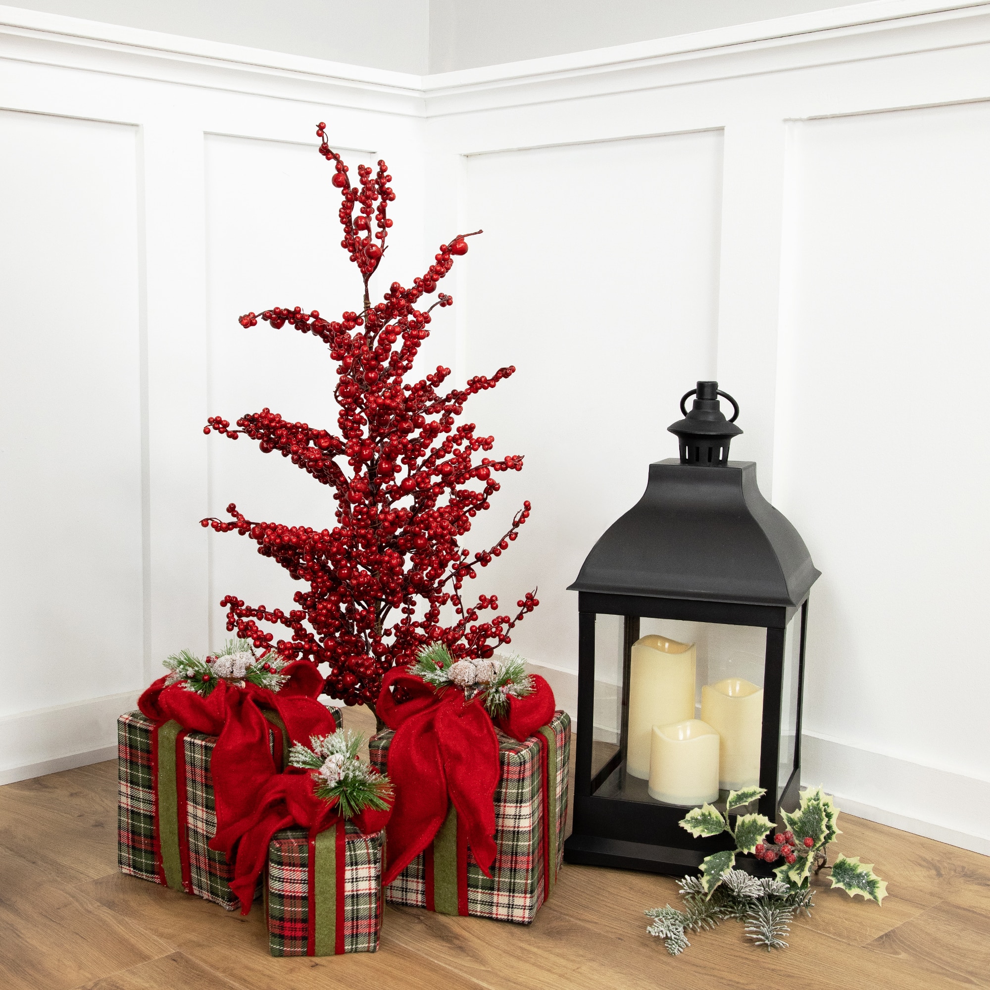 Northlight 30" Unlit Berries Twig Artificial Christmas Tree