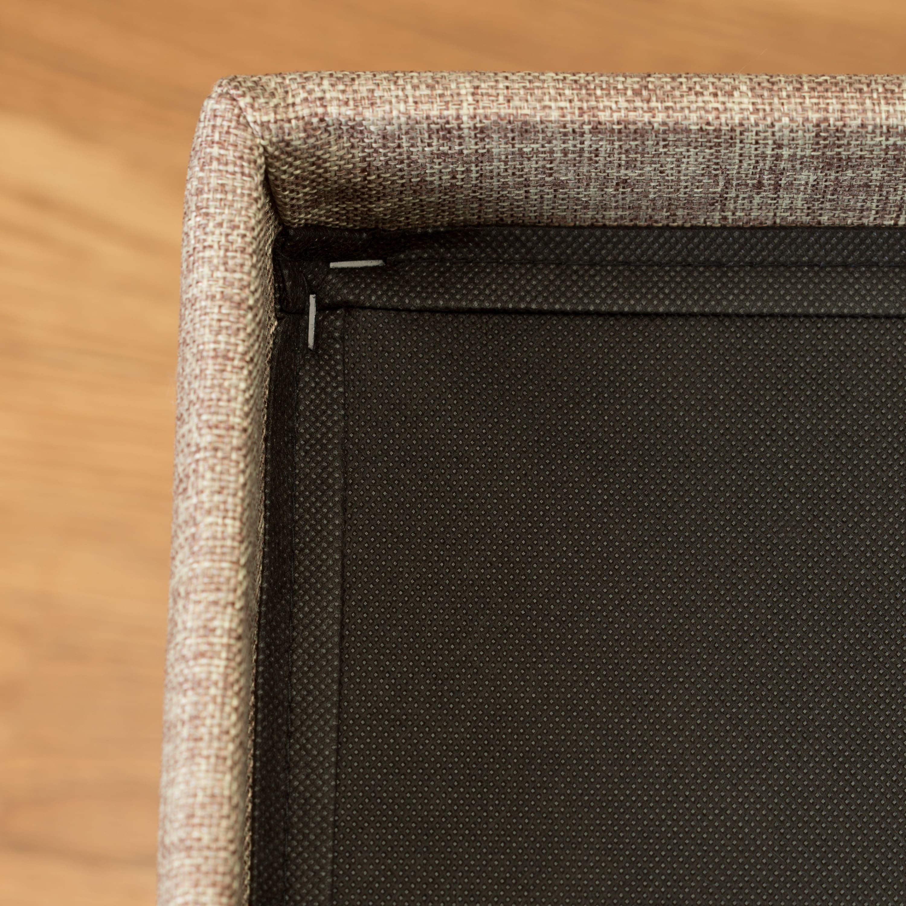 Simplify 30" Faux Linen Double Folding Storage Ottoman