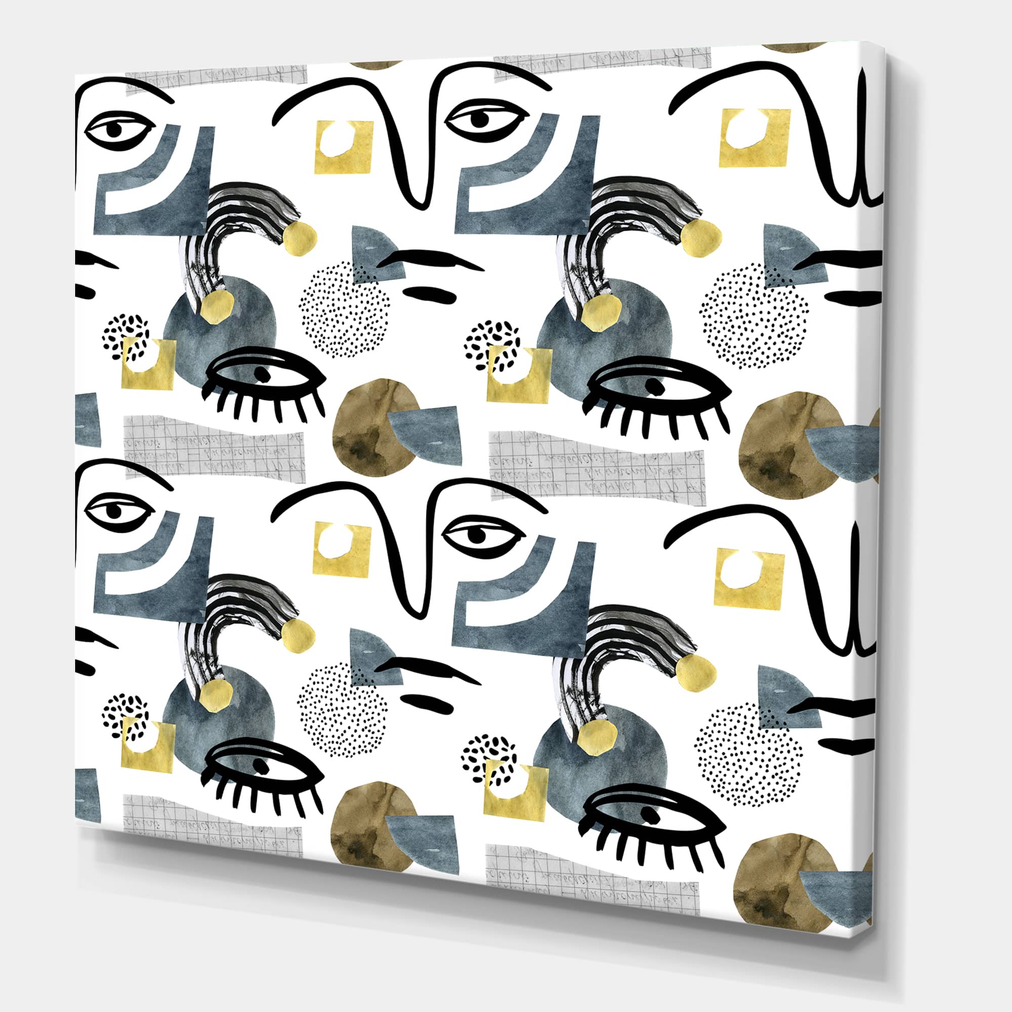 Designart - Collage of Eyes & Doodles In Contemporary Style I