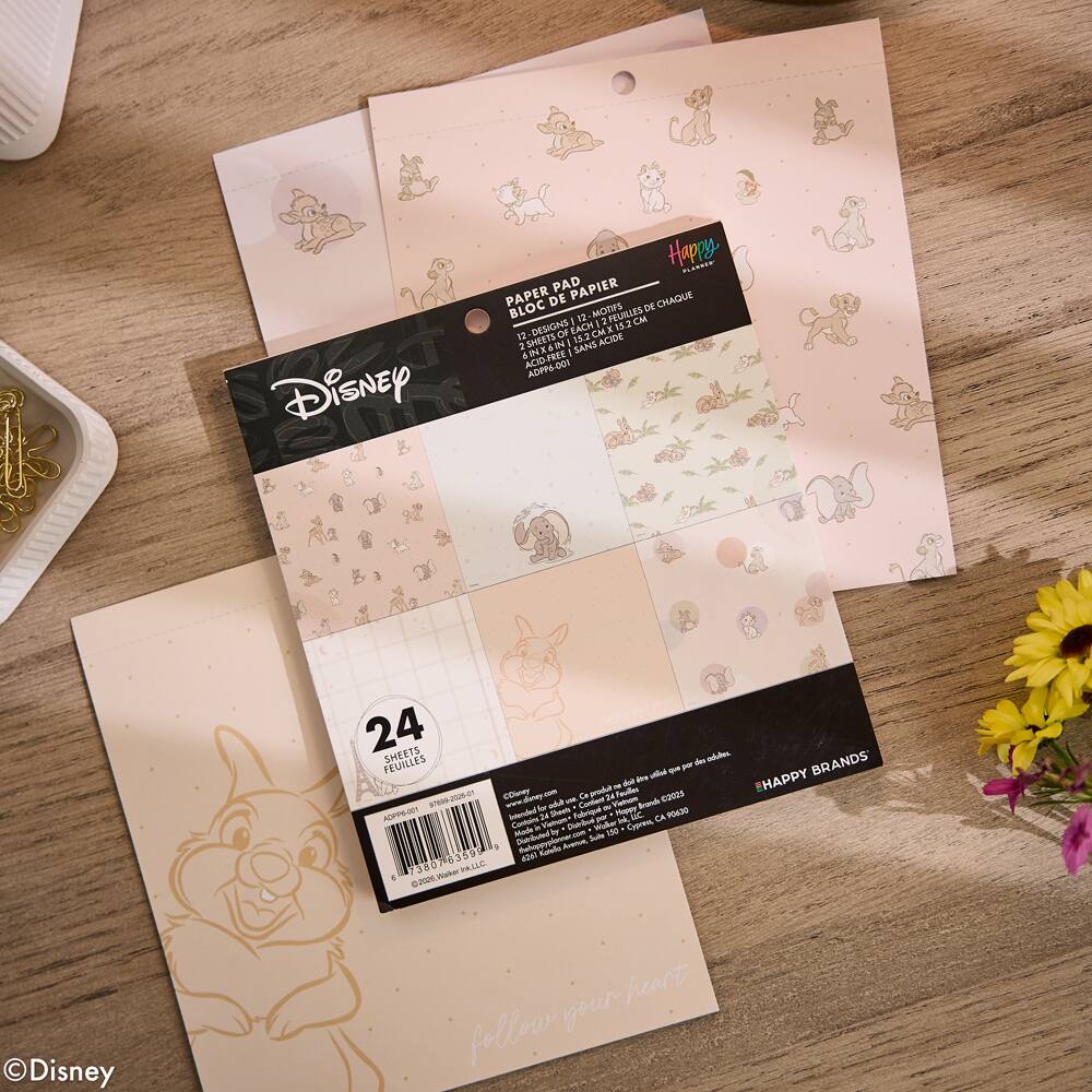 The Happy Planner® Disney© Welcome Little One 6" x 6" Scrapbooking Paper Pad, 24 Sheets