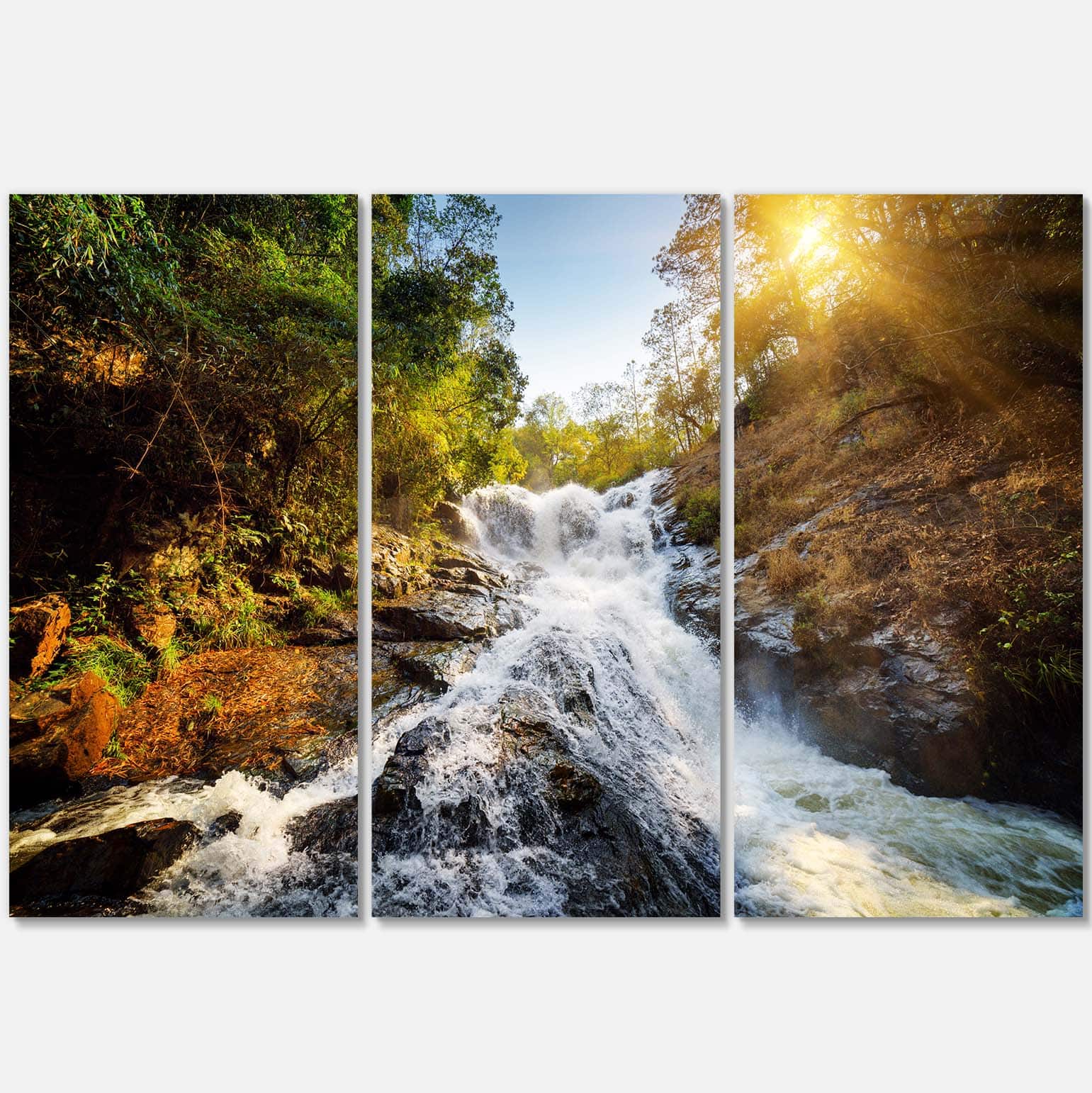 Designart - Waterfall through the Forest