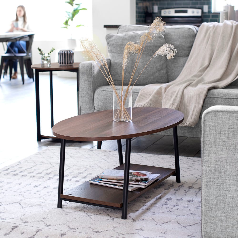 Household Essentials 39" Jamestown Oval Coffee Table