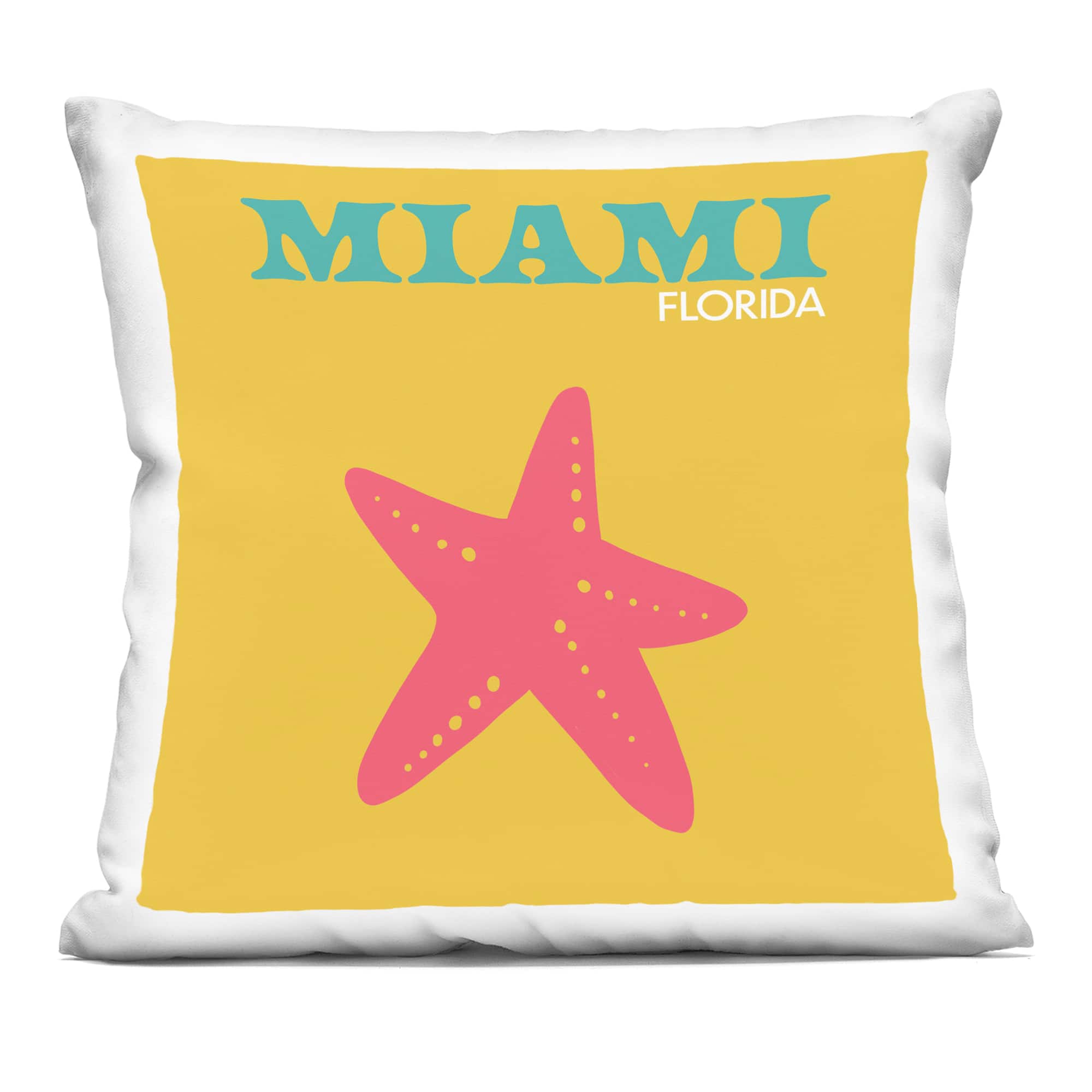 Stupell Industries 18" x 18" Miami Florida Summer Starfish Decorative Printed Indoor Pillow
