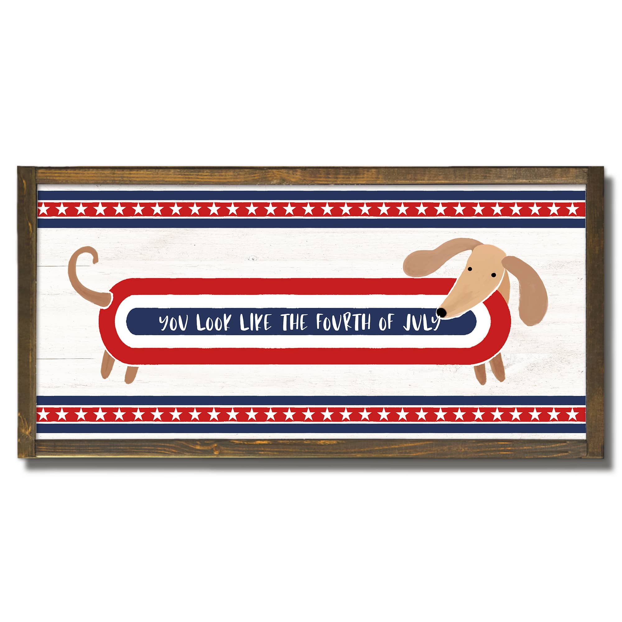 24" x 12" Like the Fourth of July Wood Plaque in Walnut Frame