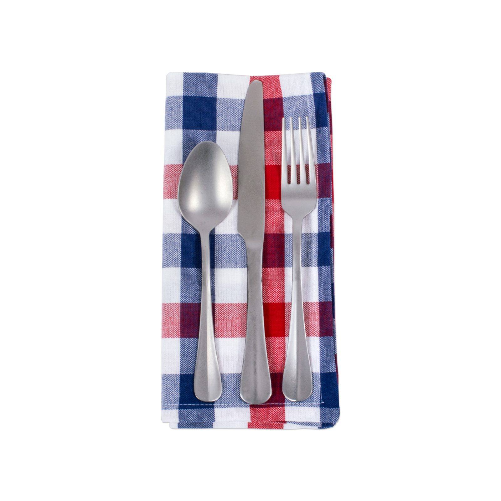 DII® Red & Blue Check Cloth Dinner Napkins, 6ct.