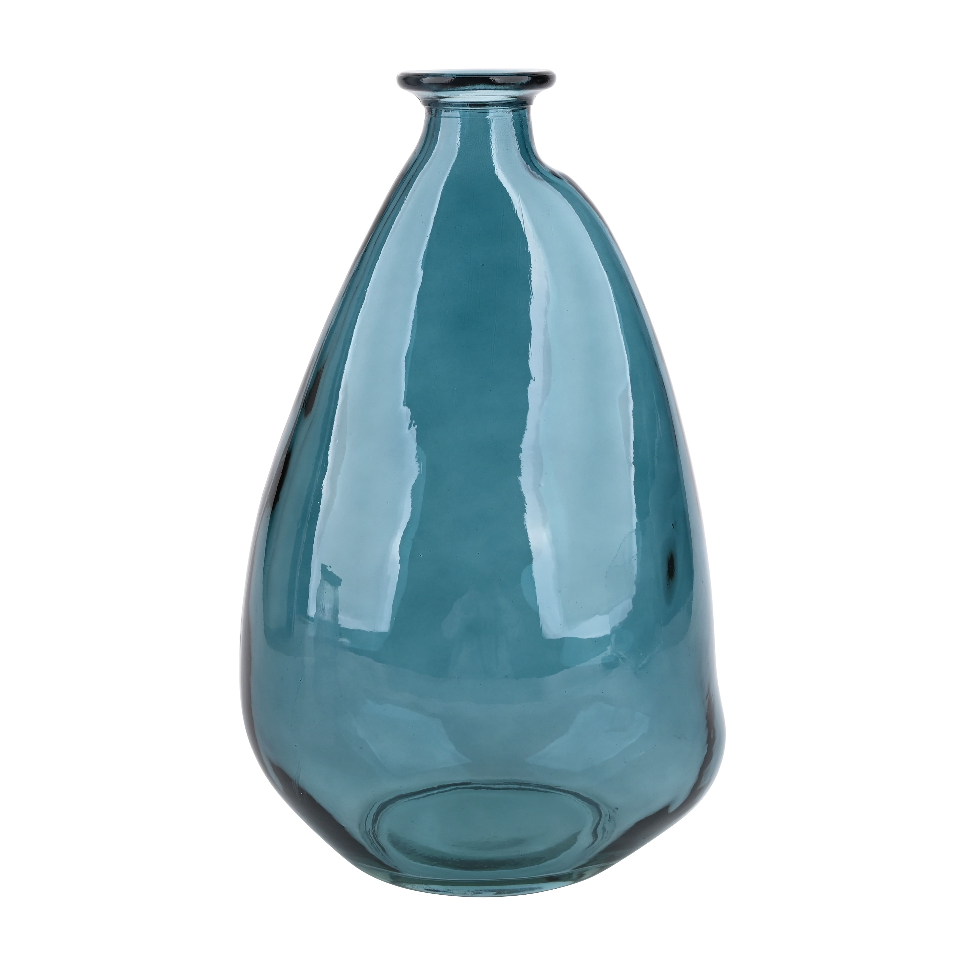 10.25" Blue Abstract Glass Tabletop Vase by Ashland®