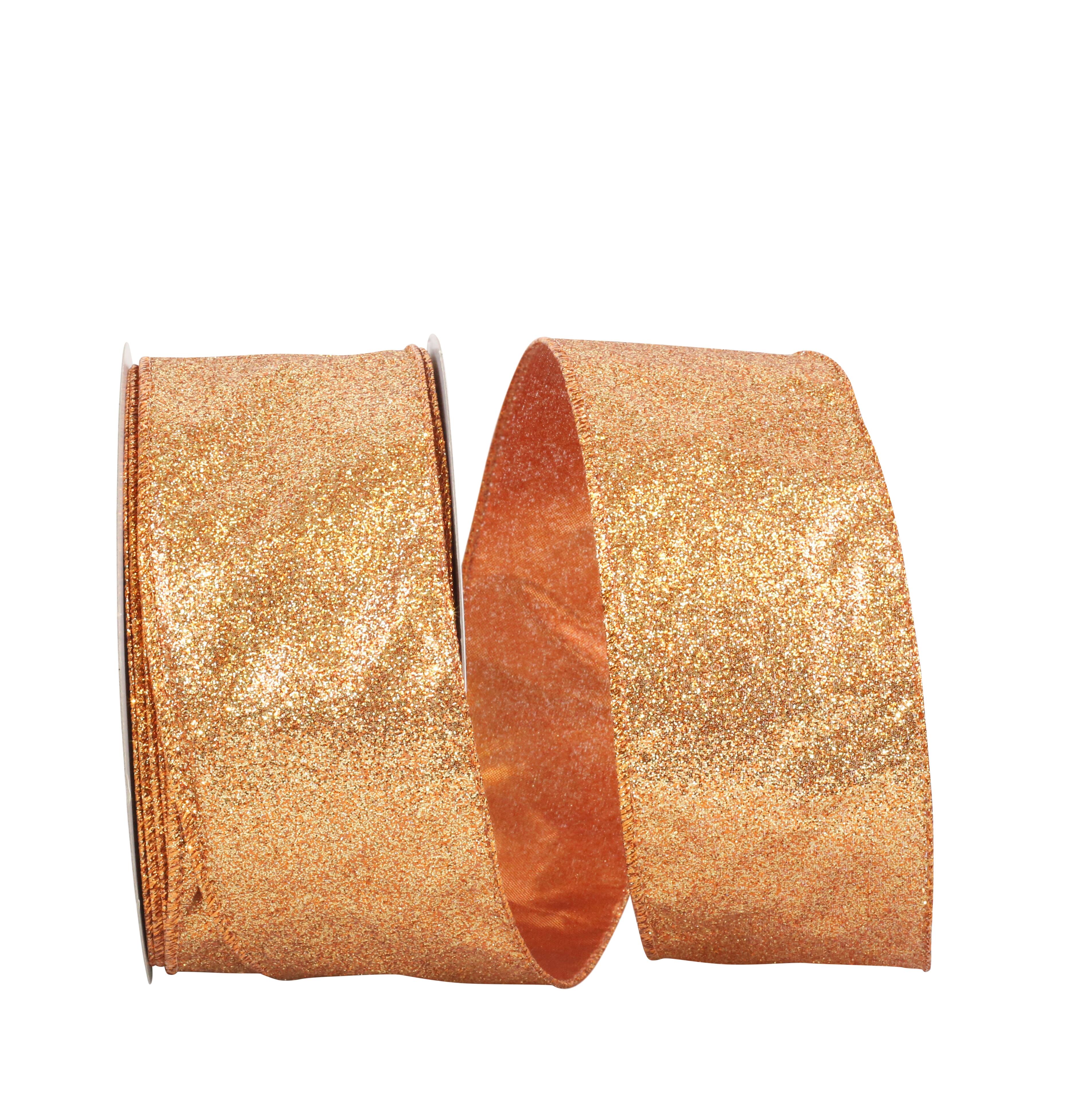 JAM Paper 2.5" x 25yd. Glitter Lamé Wired Ribbon