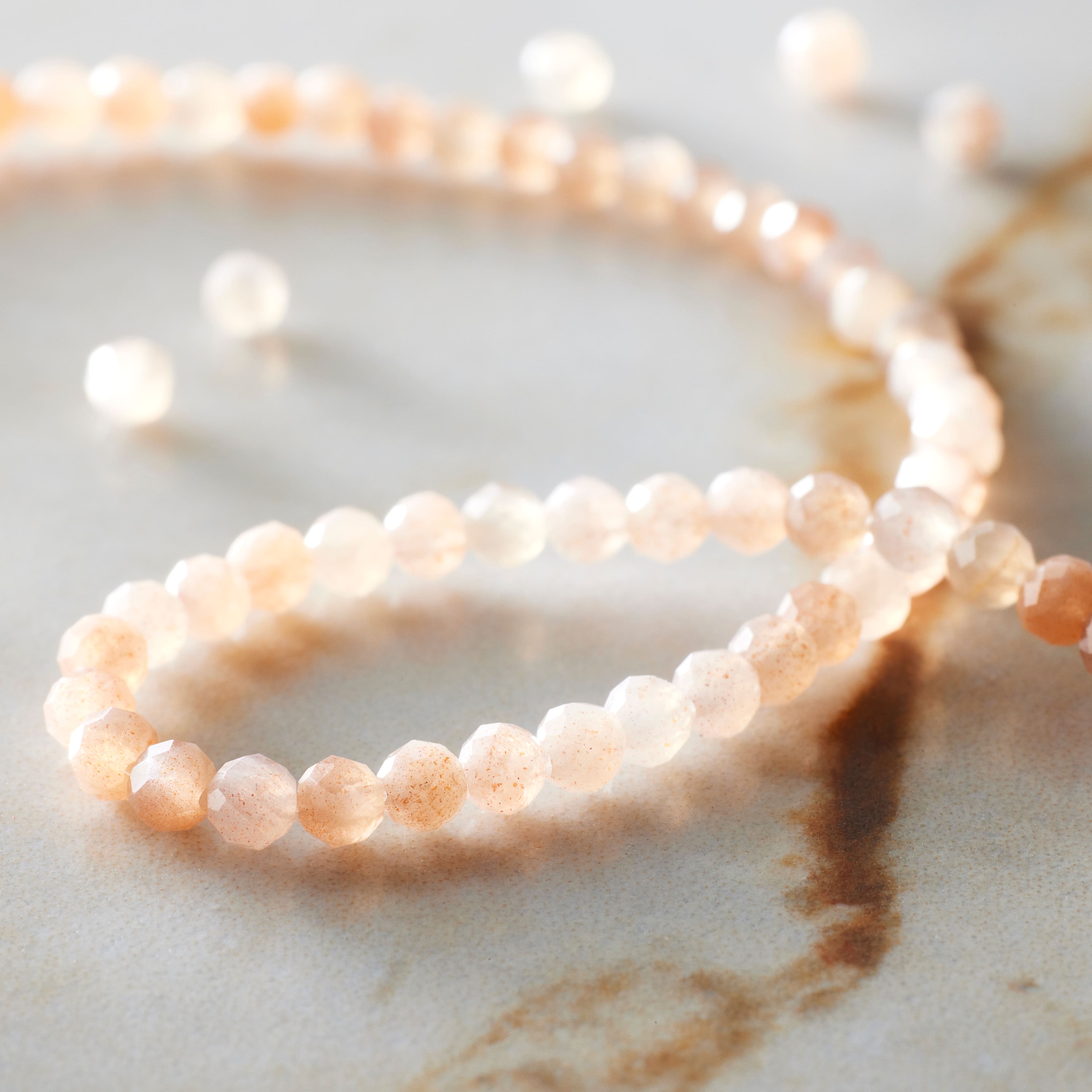 12 Pack: Pink Faceted Moonstone Round Beads, 2mm by Bead Landing™