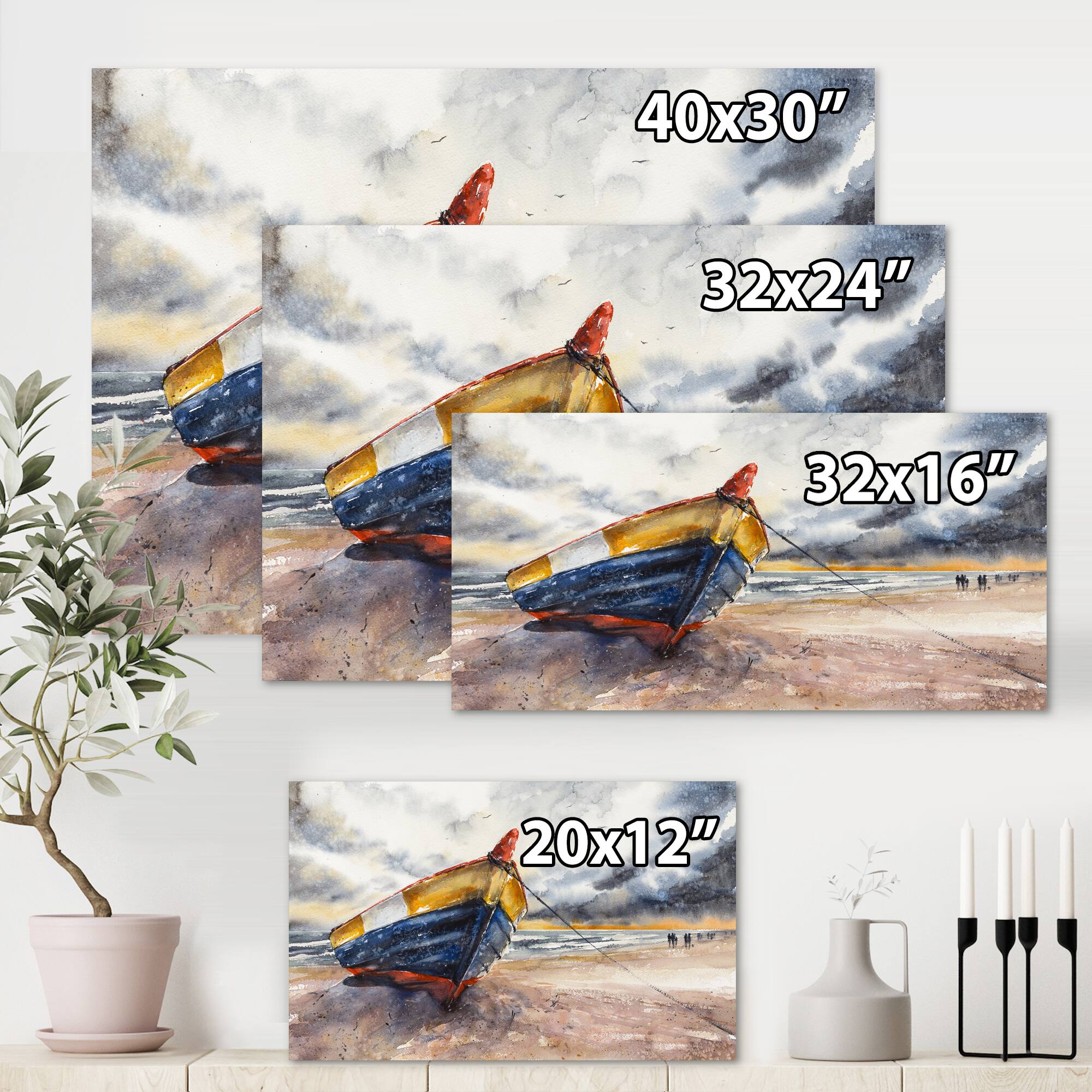 Designart - Wooden Boat On The Baltic Shores