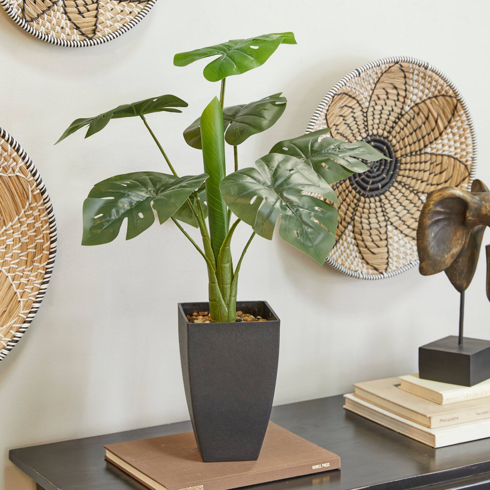 28" Black Contemporary Floral & Botanical Artificial Foliage