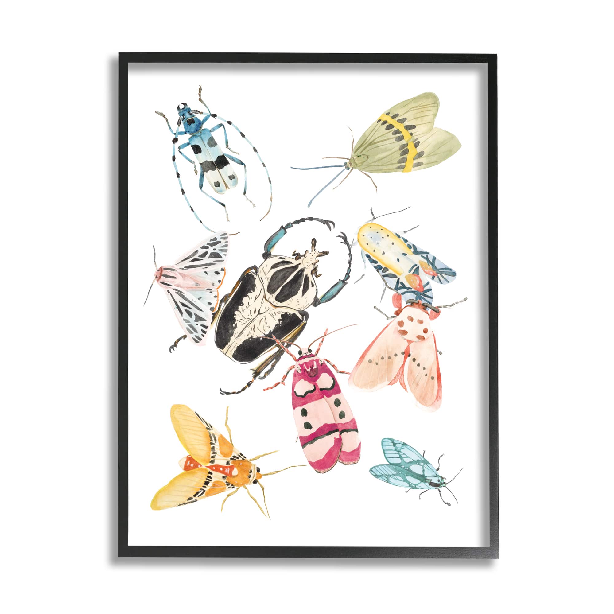 Stupell Industries Garden Insect Arrangement Wall Art in Black Frame