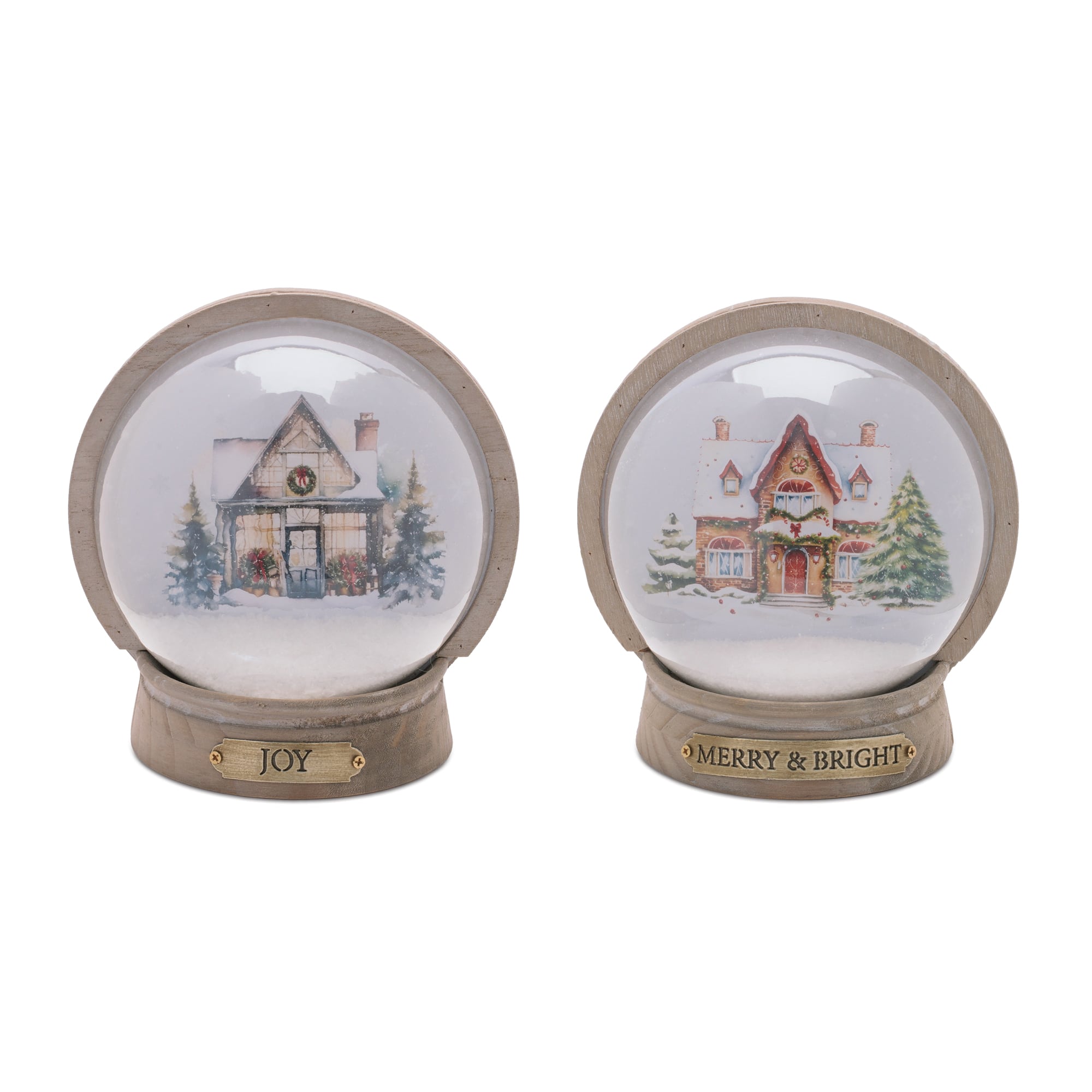 Melrose 7" Lighted Christmas Village Globe Décor Set