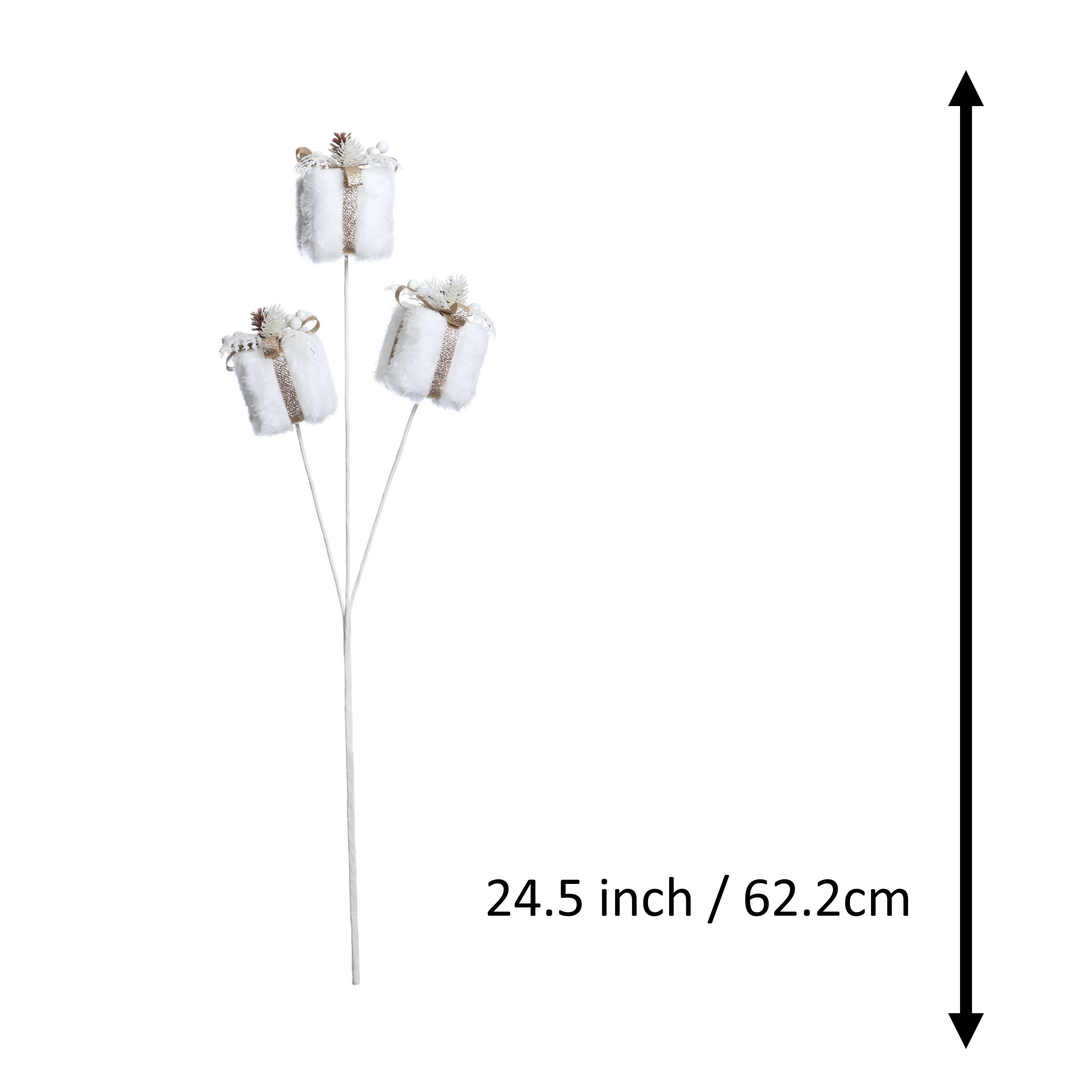 24.5" White Faux Fur Gifts Stem by Ashland®