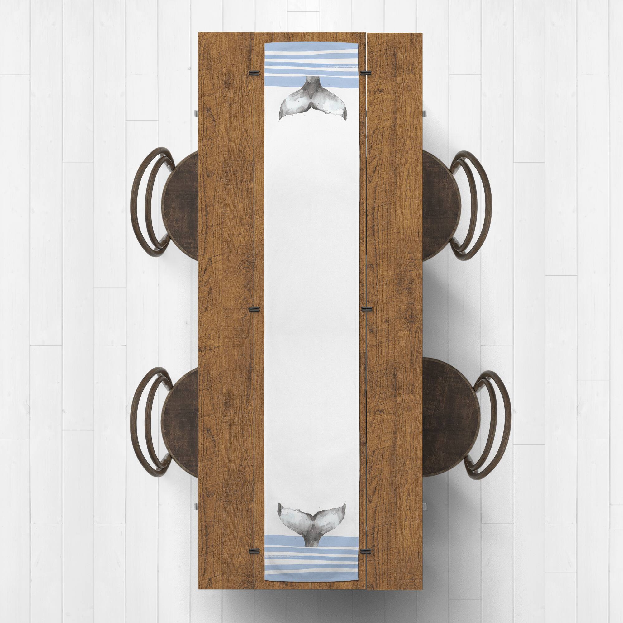 Whale Tale With Stripes Indoor/Outdoor Table Runner