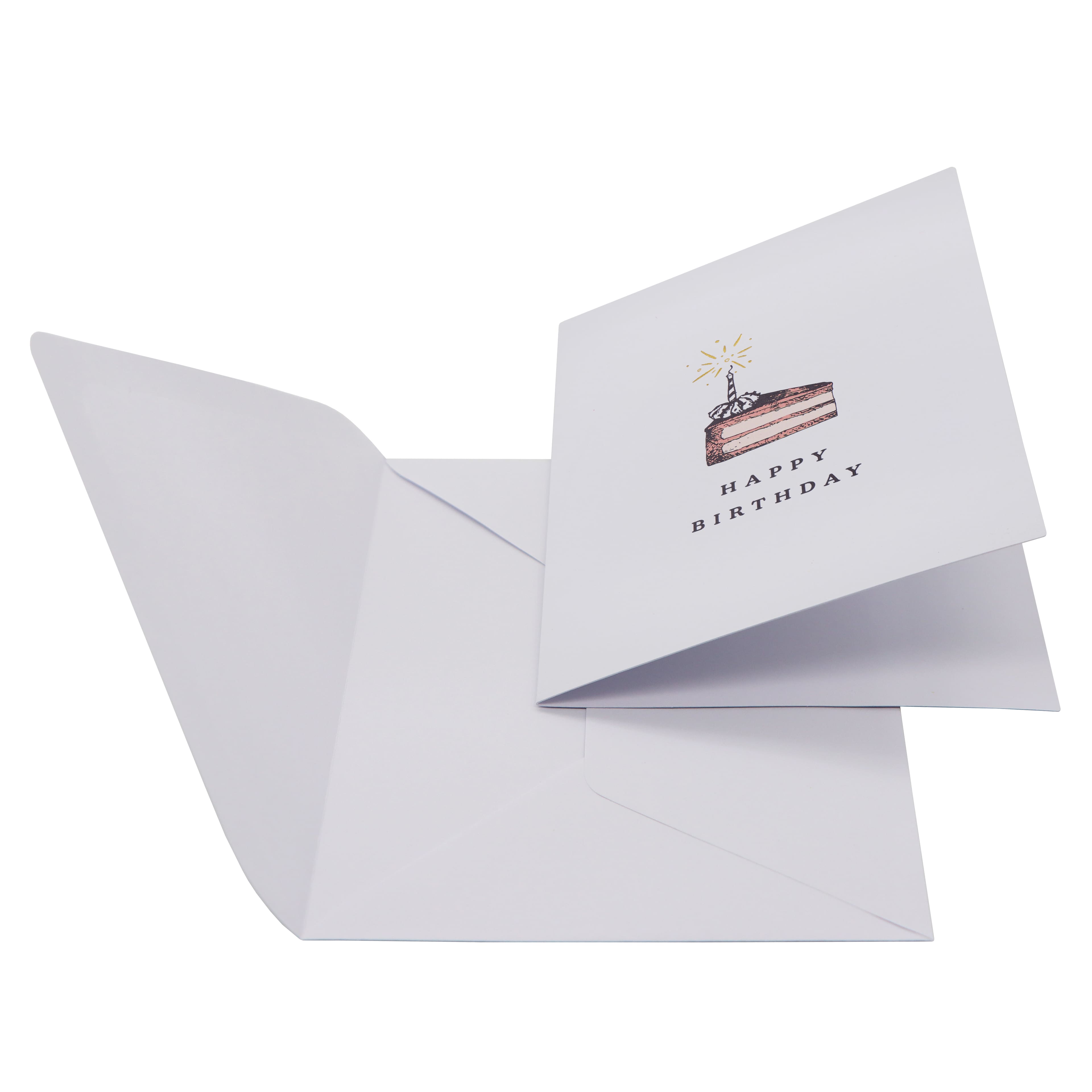 Ensemble de cartes de vœux vierges « Happy Birthday » à motif de tranche de gâteau de Celebrate It