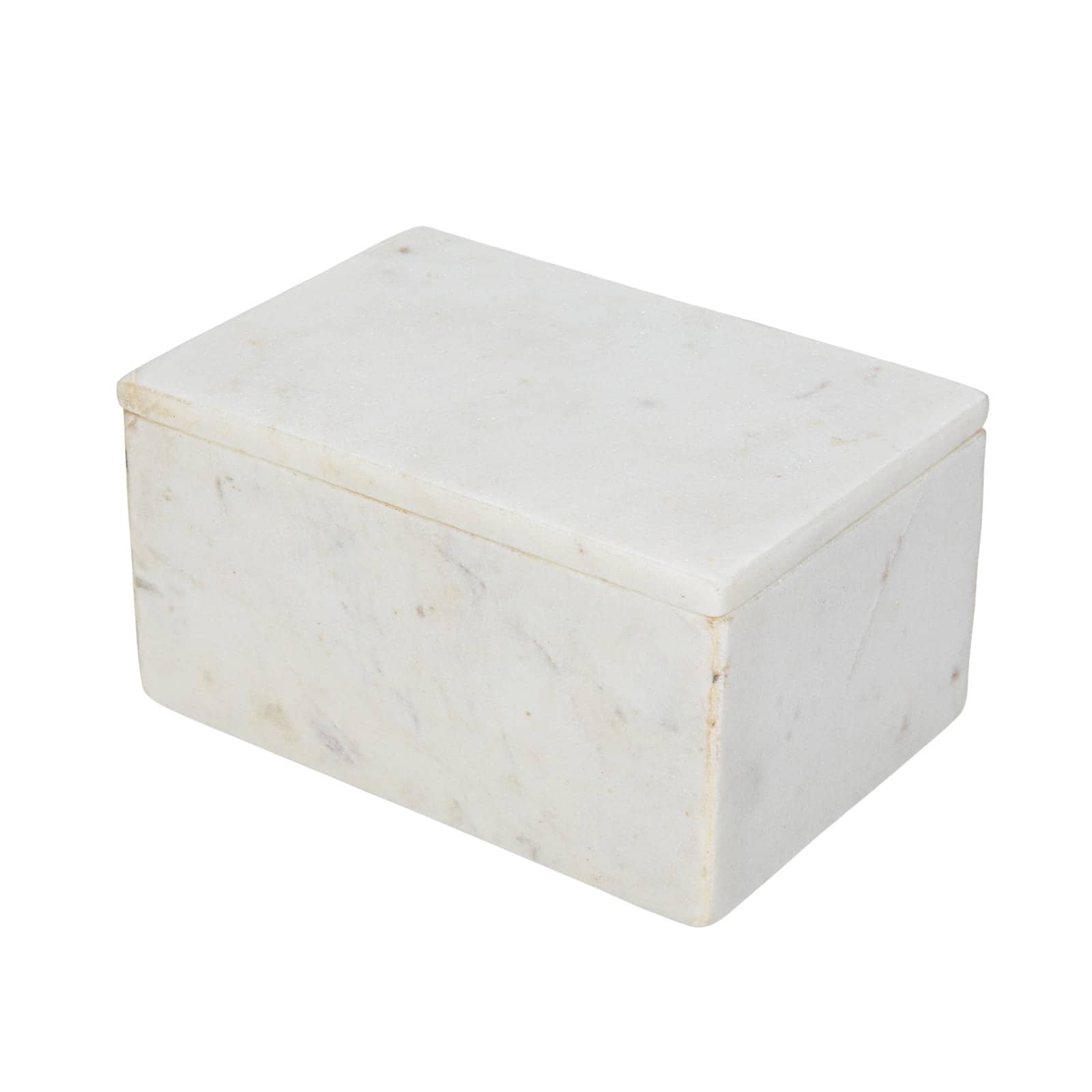 Hello Honey® White Marble Box Storage Container with Lid | 6" x 4" x 3" | Michaels®