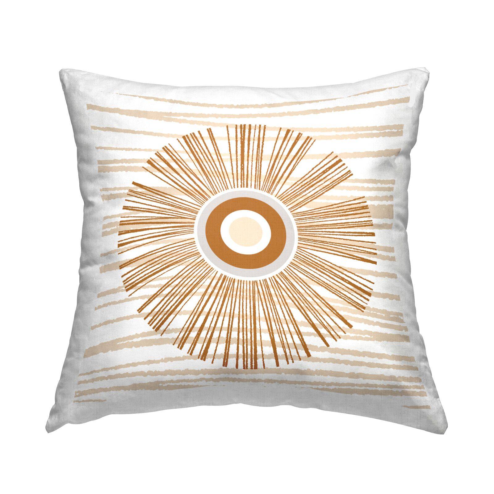 Stupell Industries Boho Abstract Sun Ray Stripes Throw Pillow, 18" x 18"