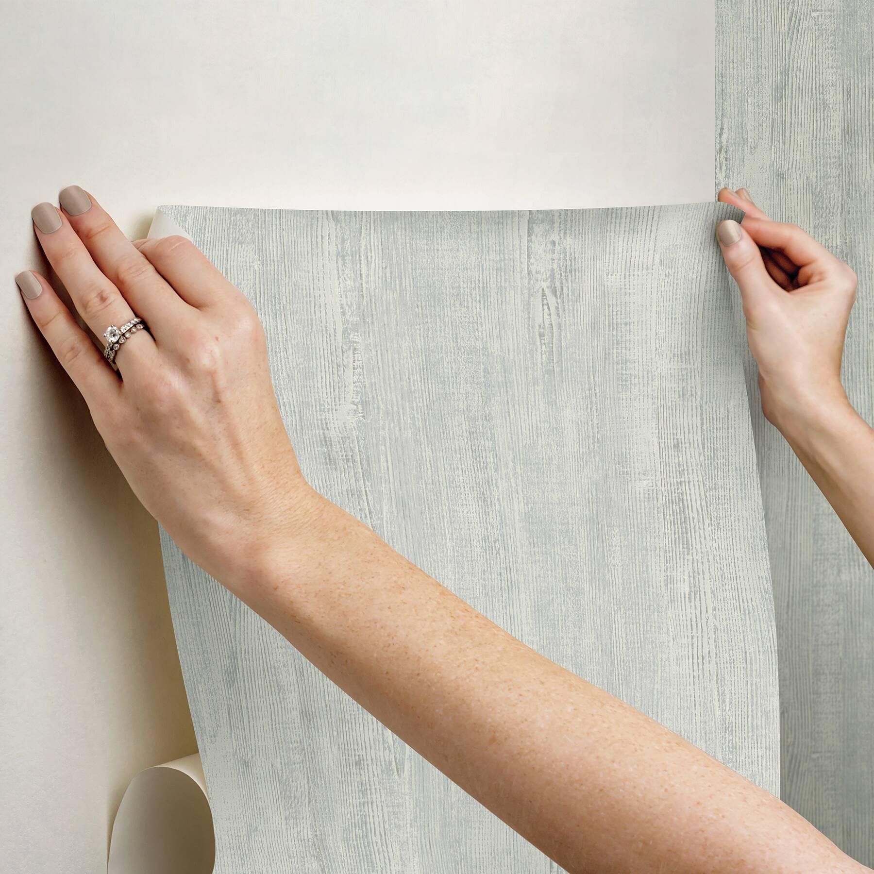 RoomMates Blue & Gray Dimensional Natural Wood Peel & Stick Wallpaper