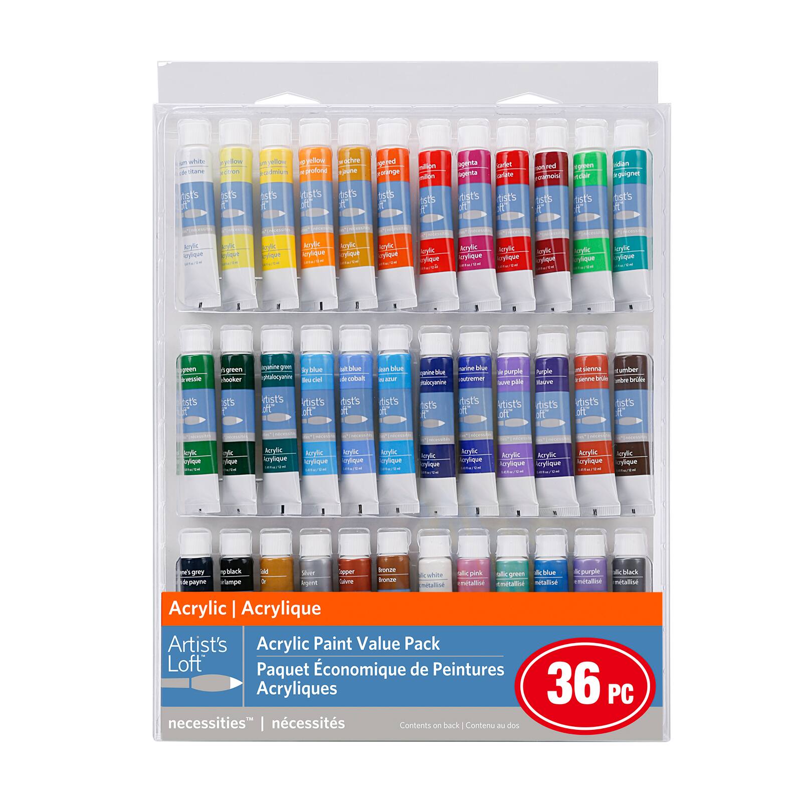 Necessities™ 36 Colour Acrylic Paint Value Pack by Artist's Loft™
