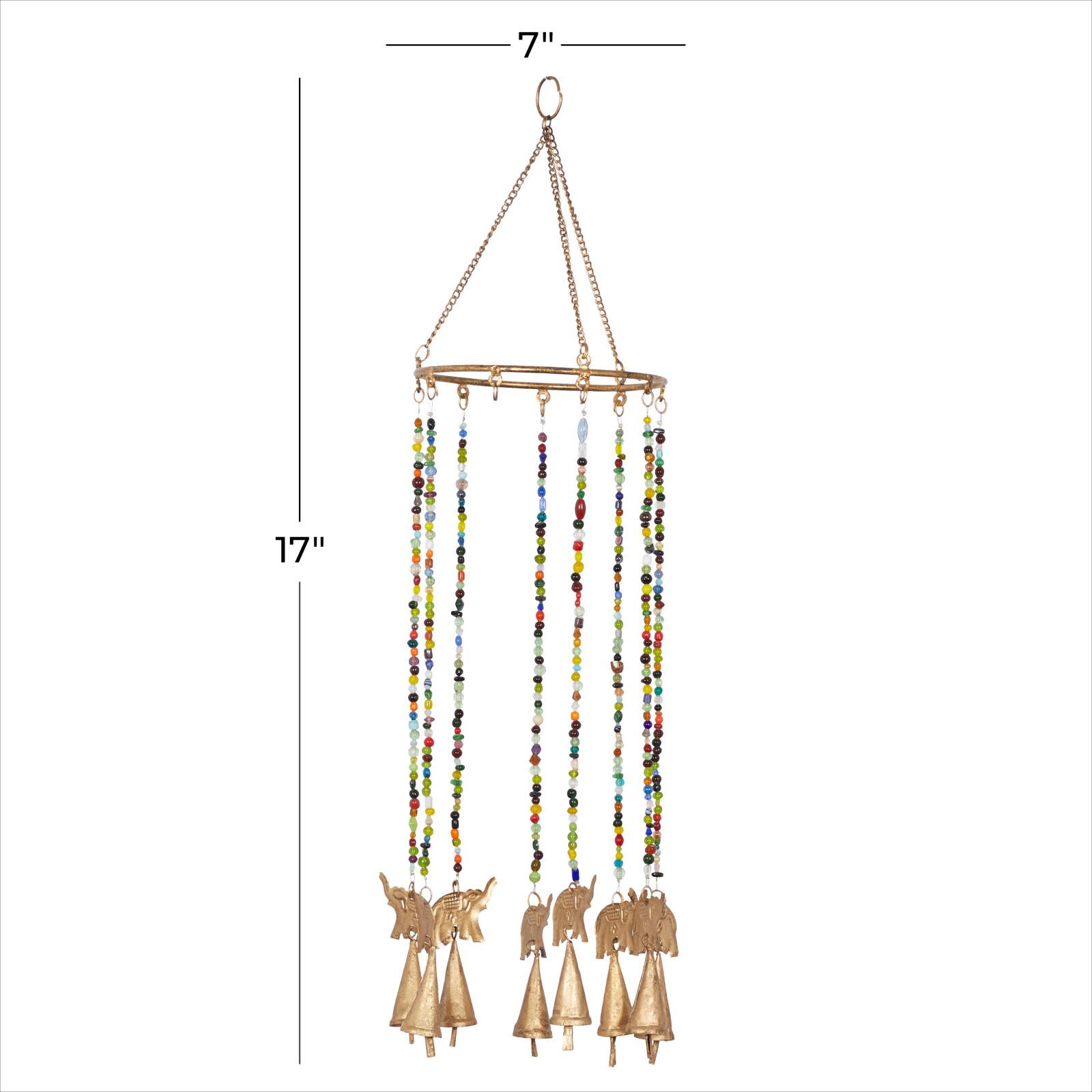 Gold Elephants Metal Eclectic Windchime