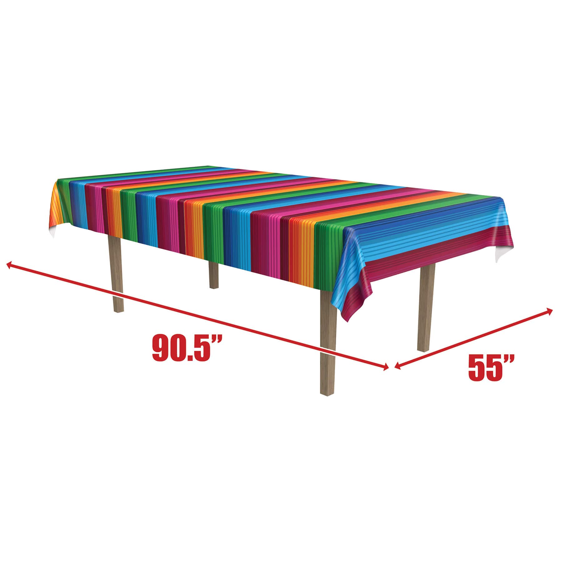 Beistle 55" x 90.5" Fiesta Serape Fabric Table Cover