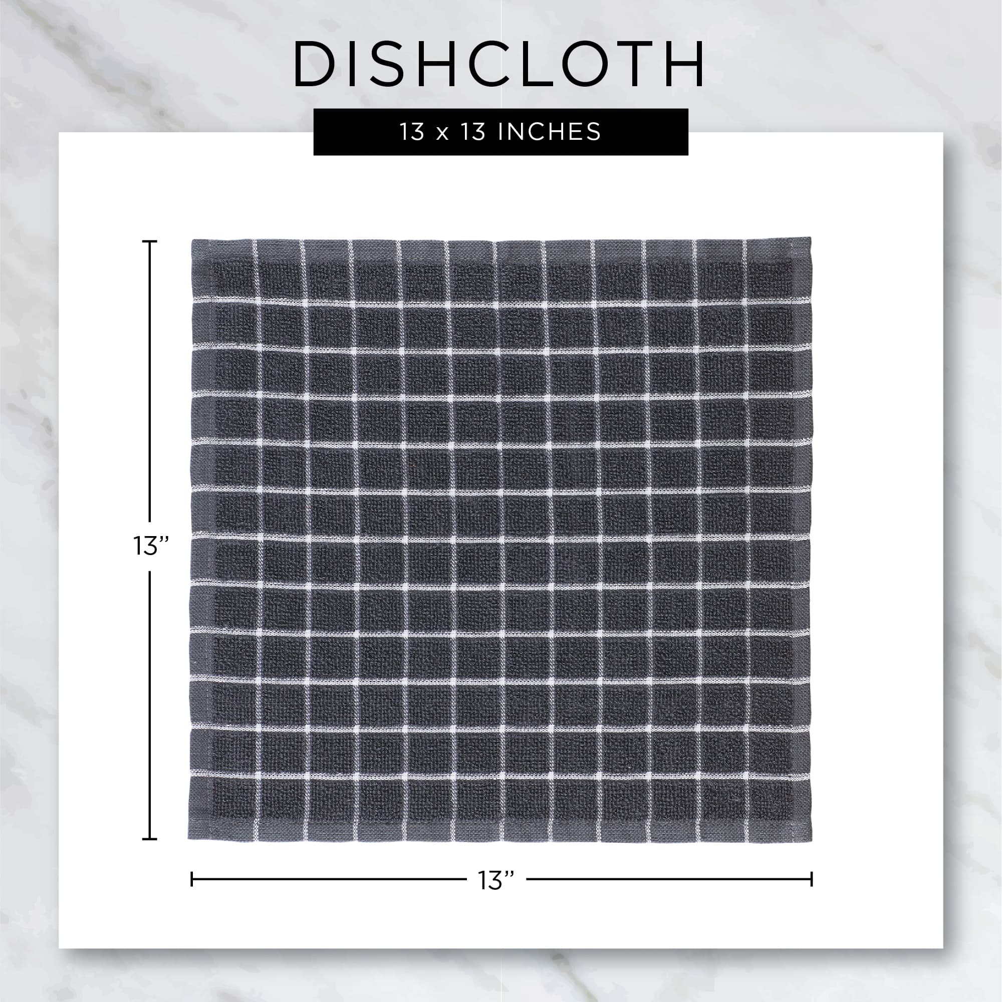DII® Blue Ribbed Terry Dishtowel & Dishcloth Set