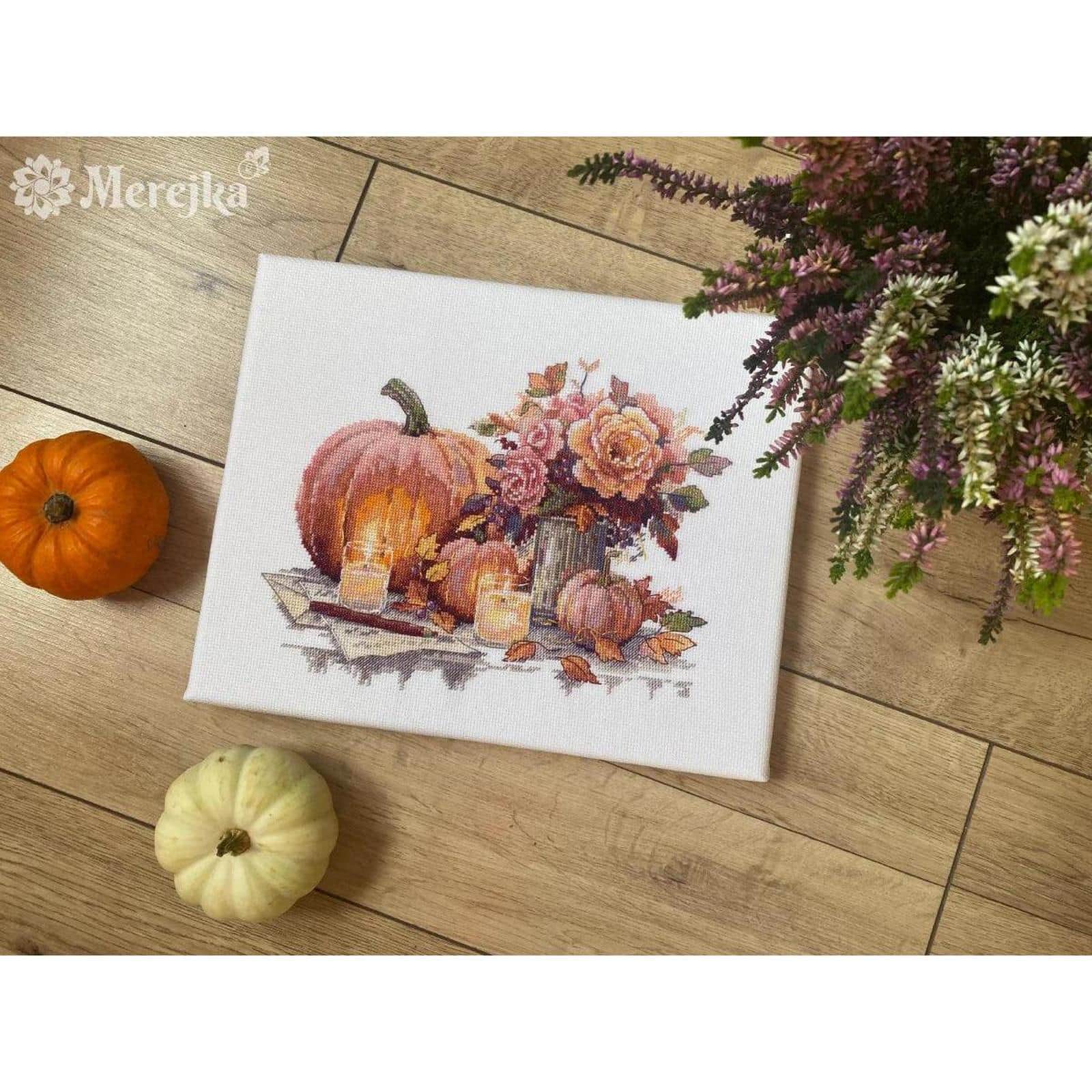 Merejka Still Life with Pumpkins Counted Cross Stitch Kit