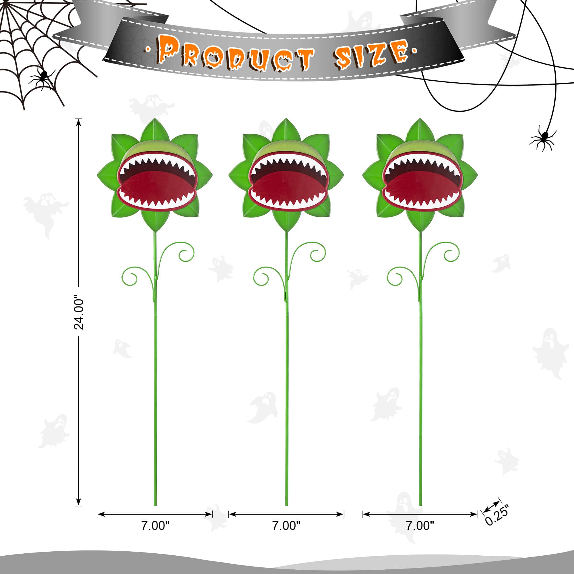Glitzhome® 24"H Halloween Metal Chomper Yard Stake Set