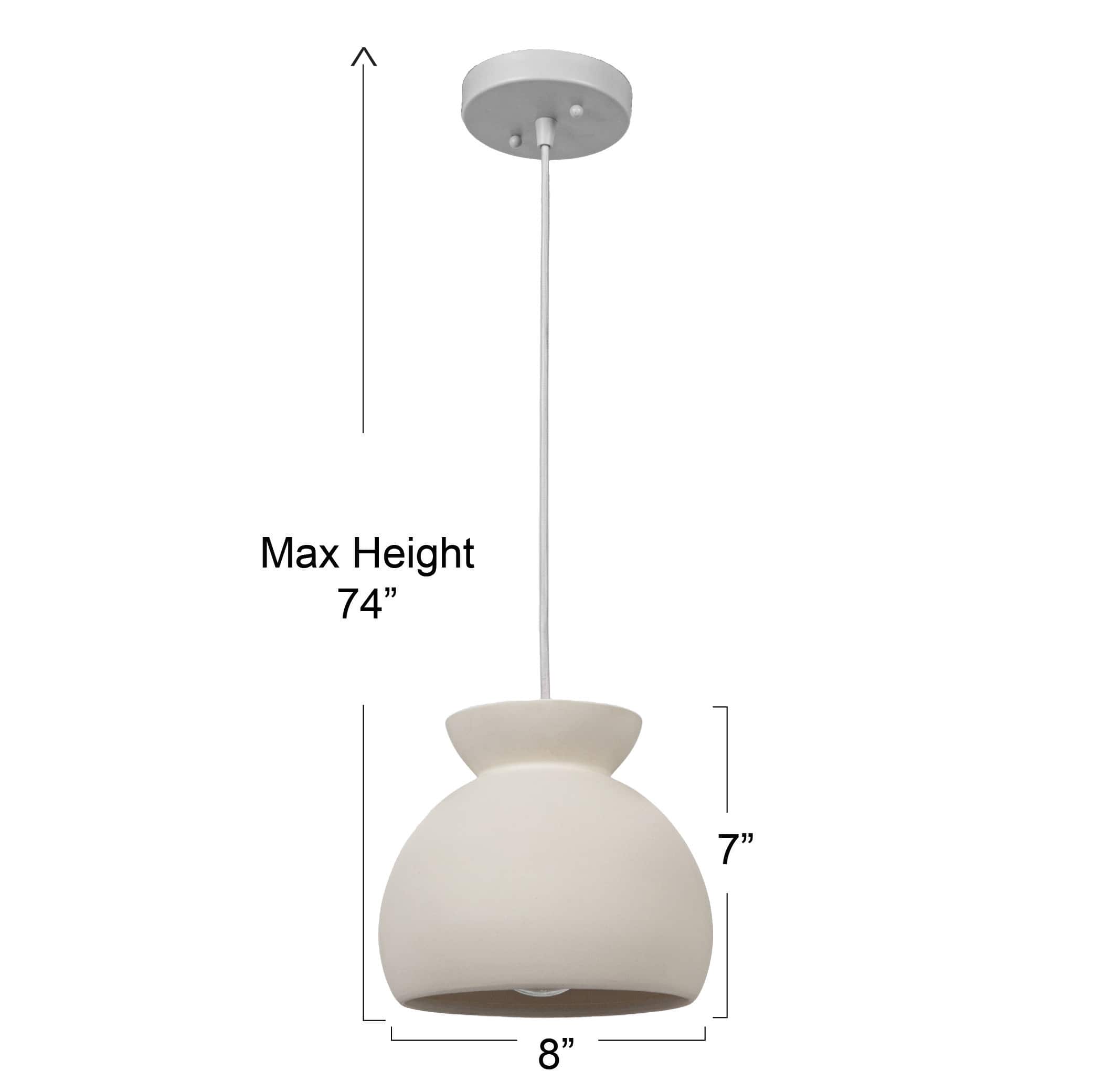 Hello Honey® Sienna Matte White Boho Ceramic Ceiling Light with White Fabric Cord