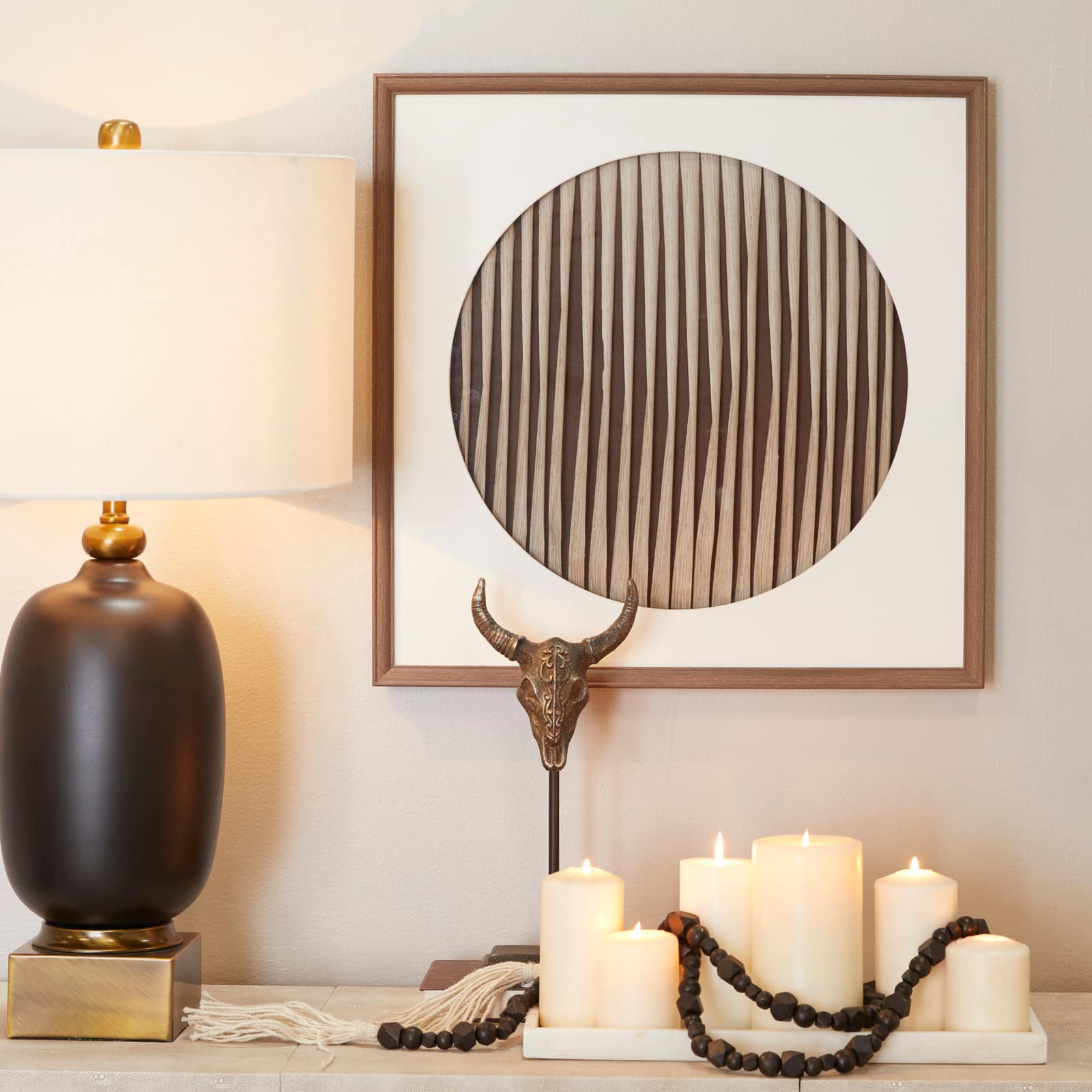 Brown Wood Contemporary Shadow Box, 24" x 2" x 24"