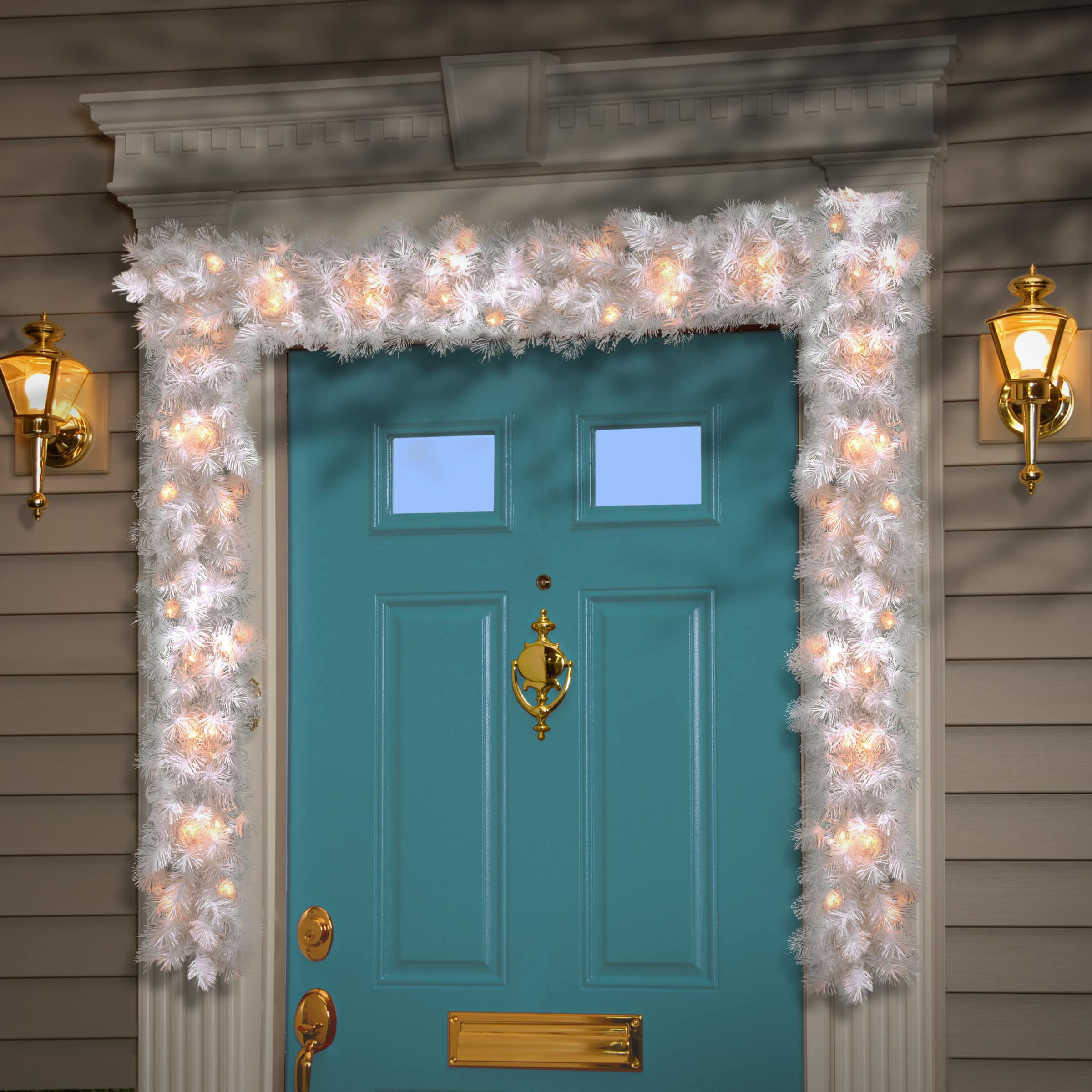 9’ x 10" Pre-lit Wispy Willow White Artificial Christmas Garland with 50 Clear Lights