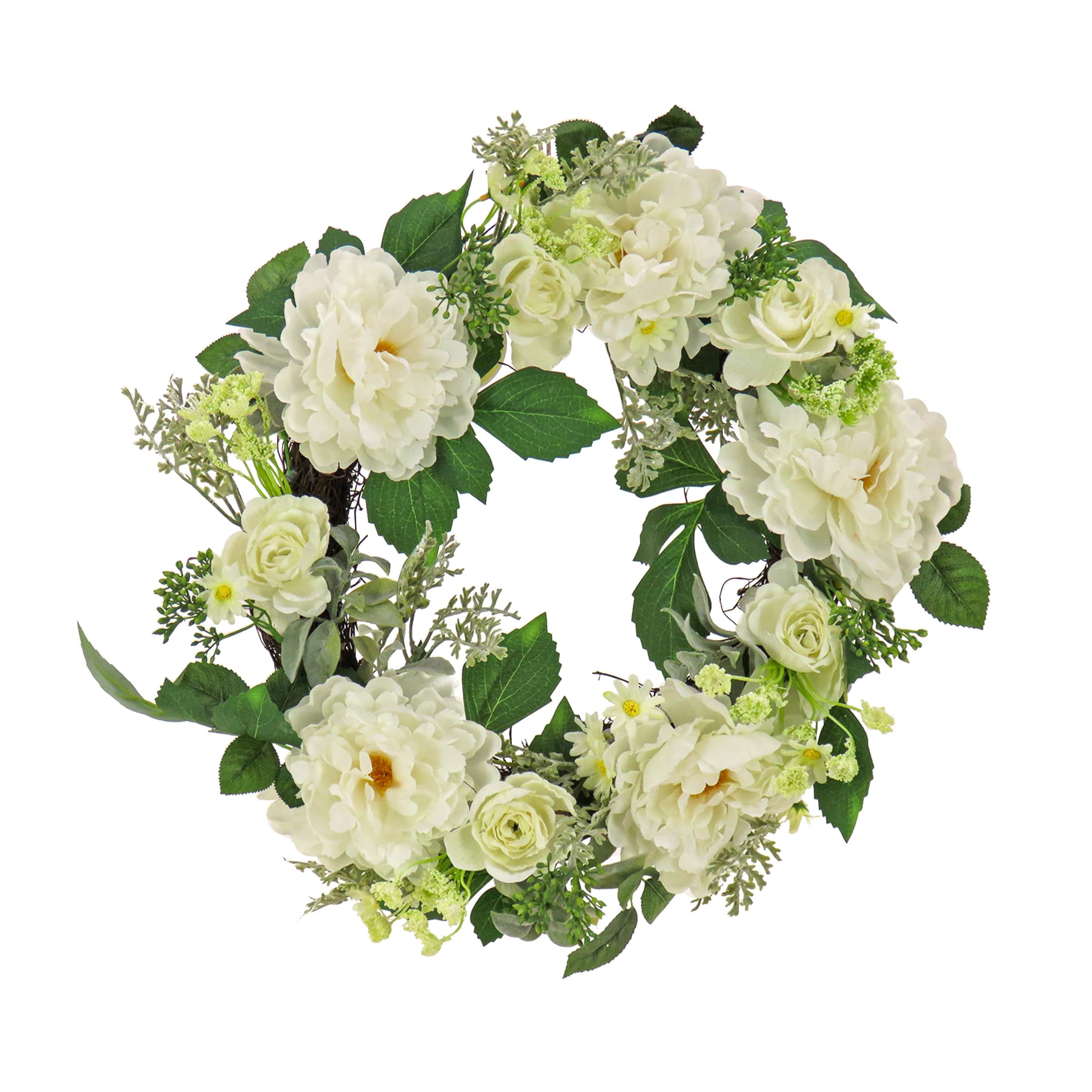 22" Daisy, Peony, & Buttercup Wreath