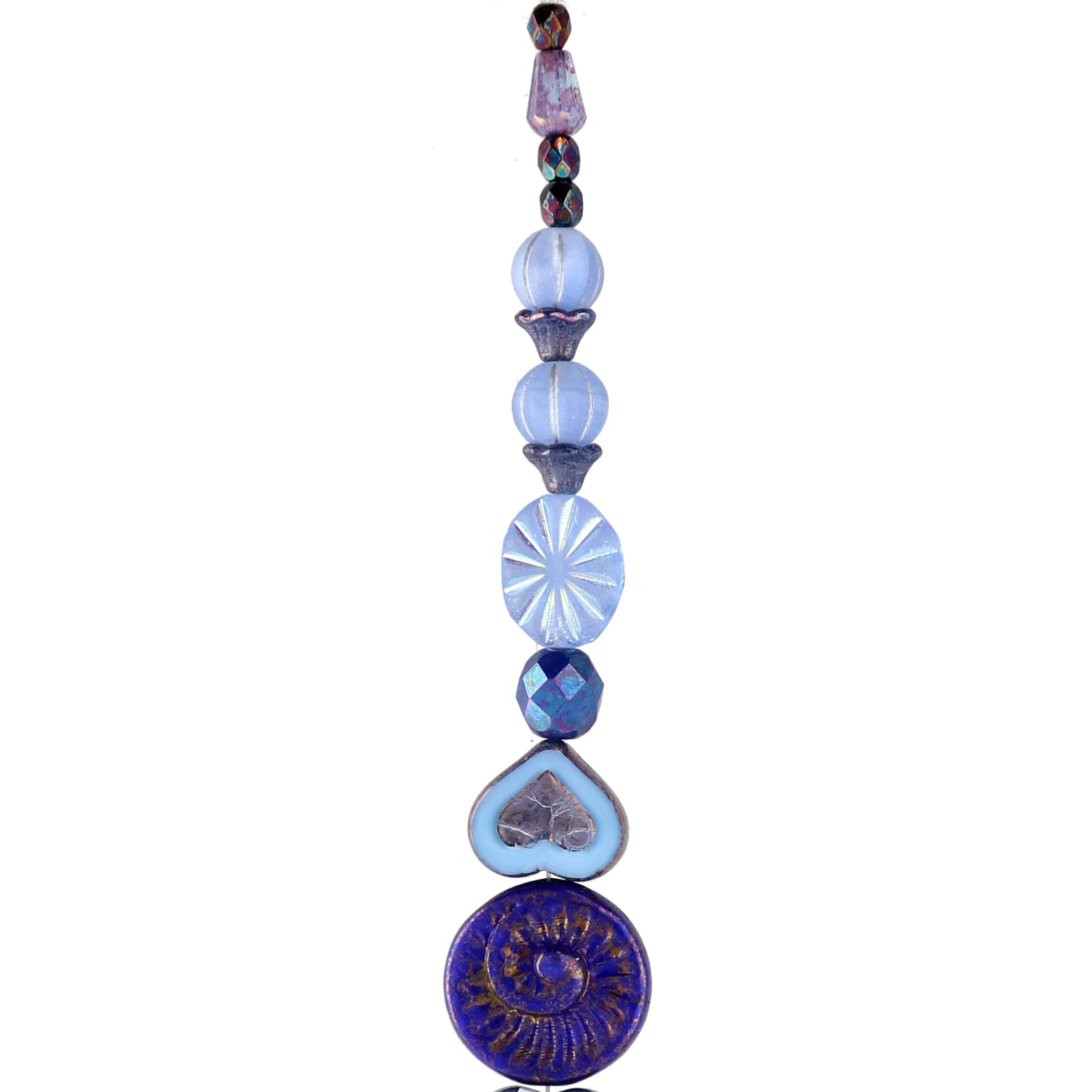 6 Packs: 23 ct. (138 total) Blue Heart Czech Glass Beads by Bead Landing™