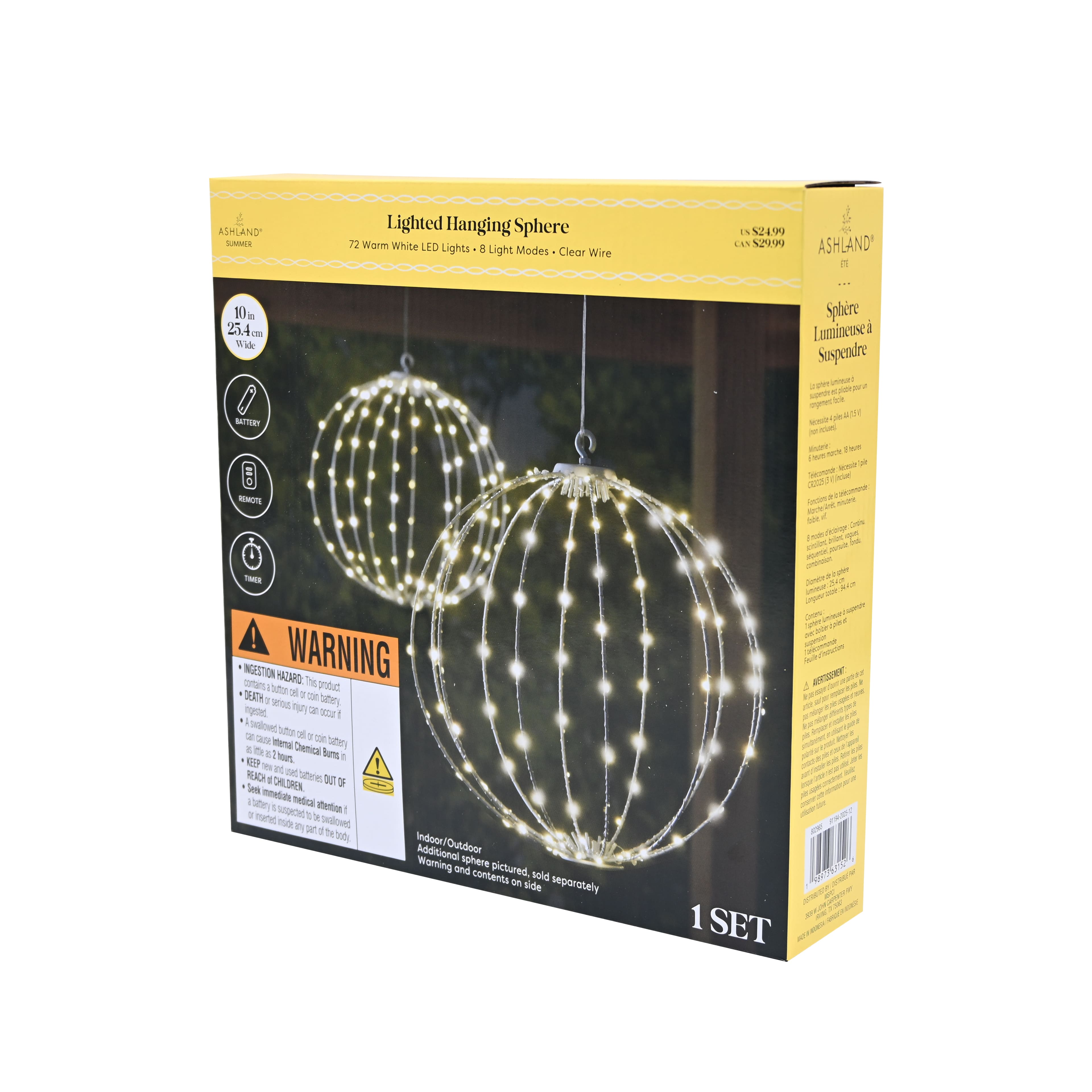 LED Lighted Hanging Sphere by Ashland®