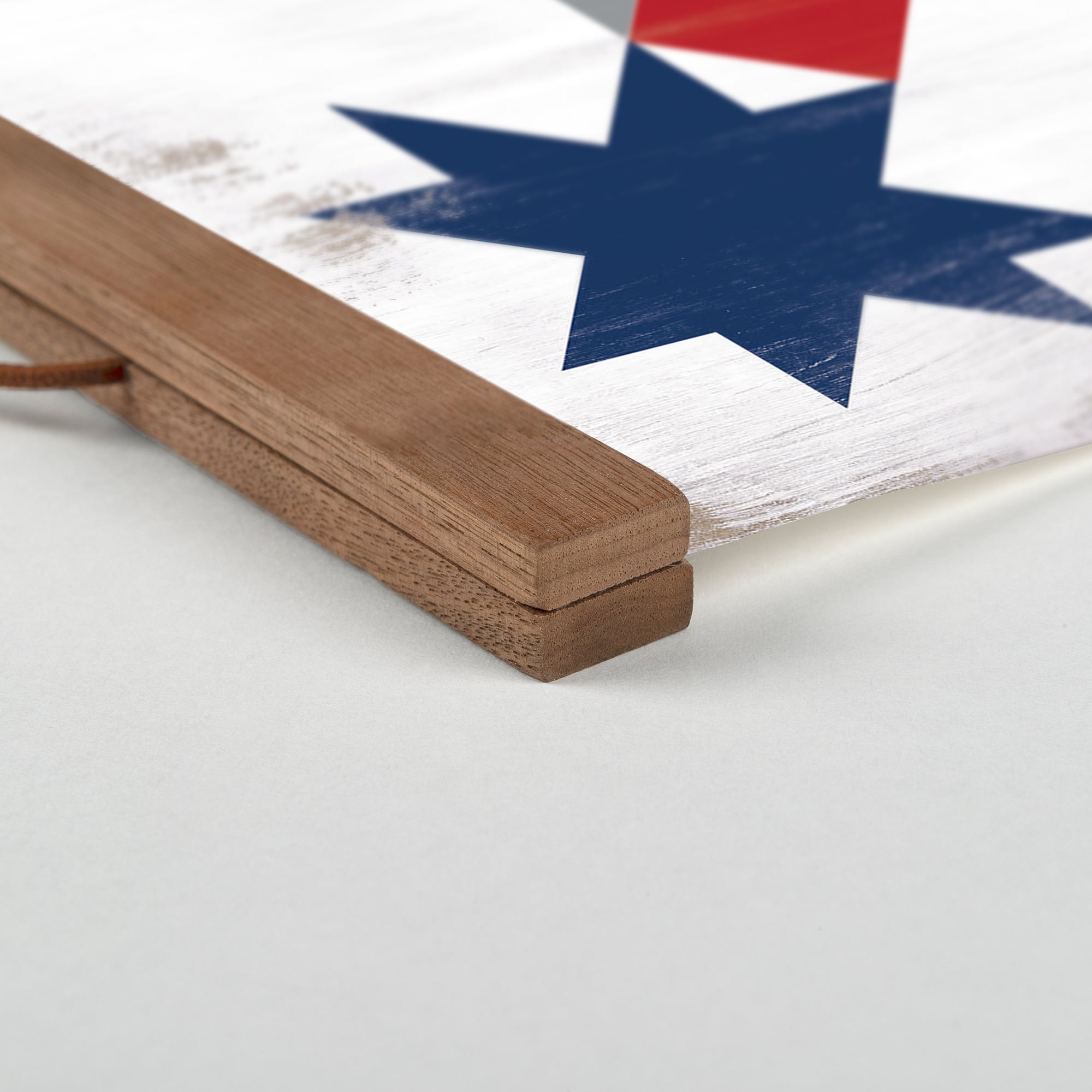 Americana Patchwork Teak Hanging Canvas