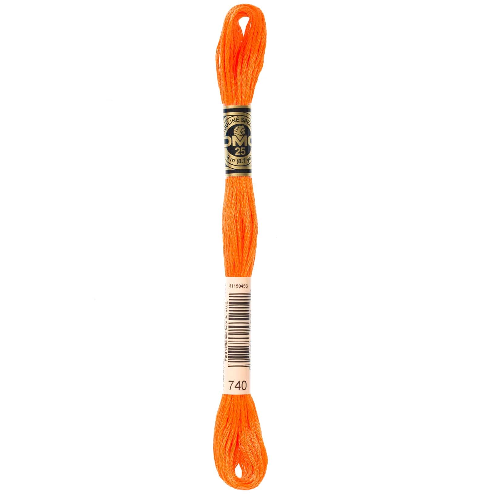 DMC® 6 Strand Embroidery Floss, Orange, Color: 740 Tangerine