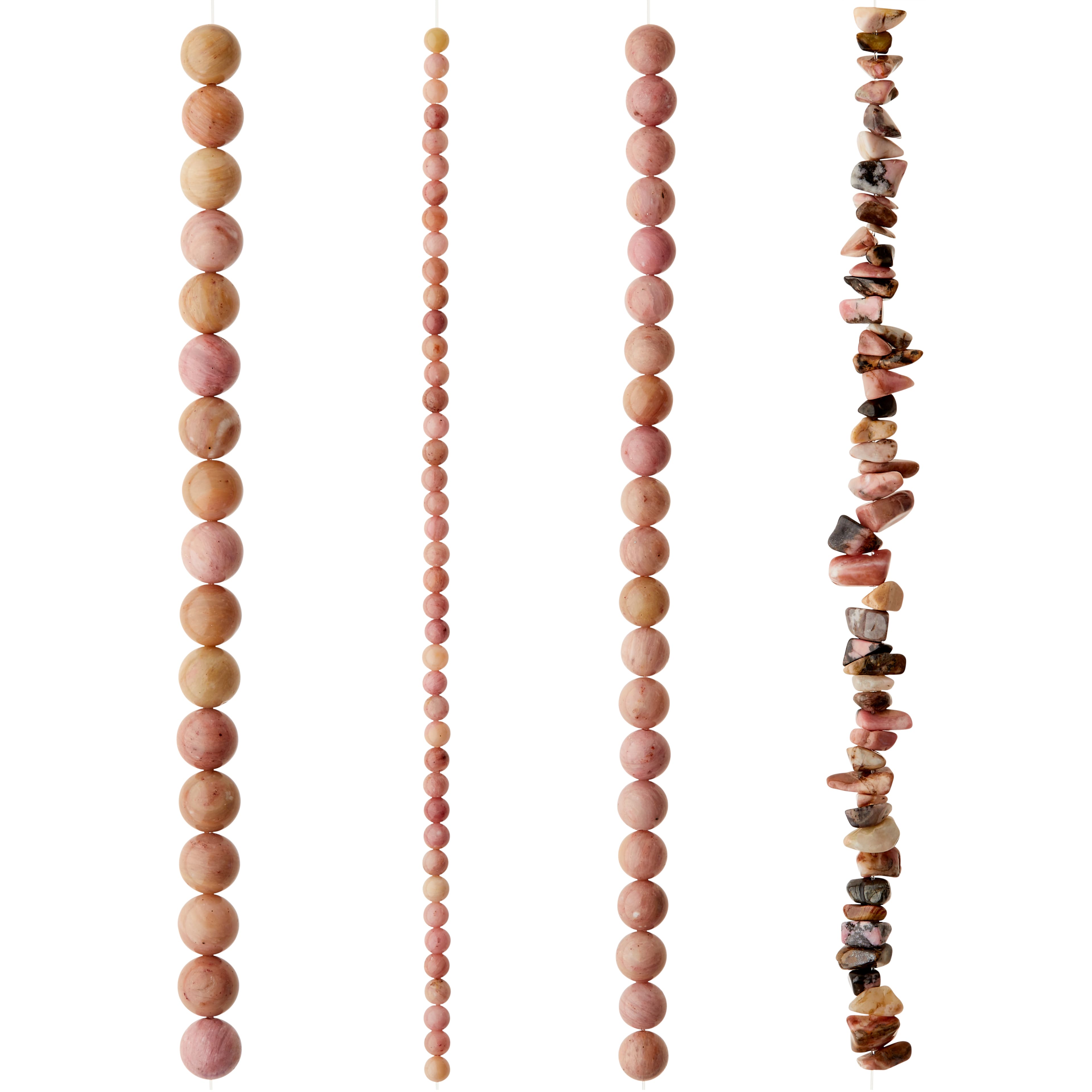 6 Pack: Mauve Rhodonite Semi-Precious Beads Value Pack by Bead Landing™